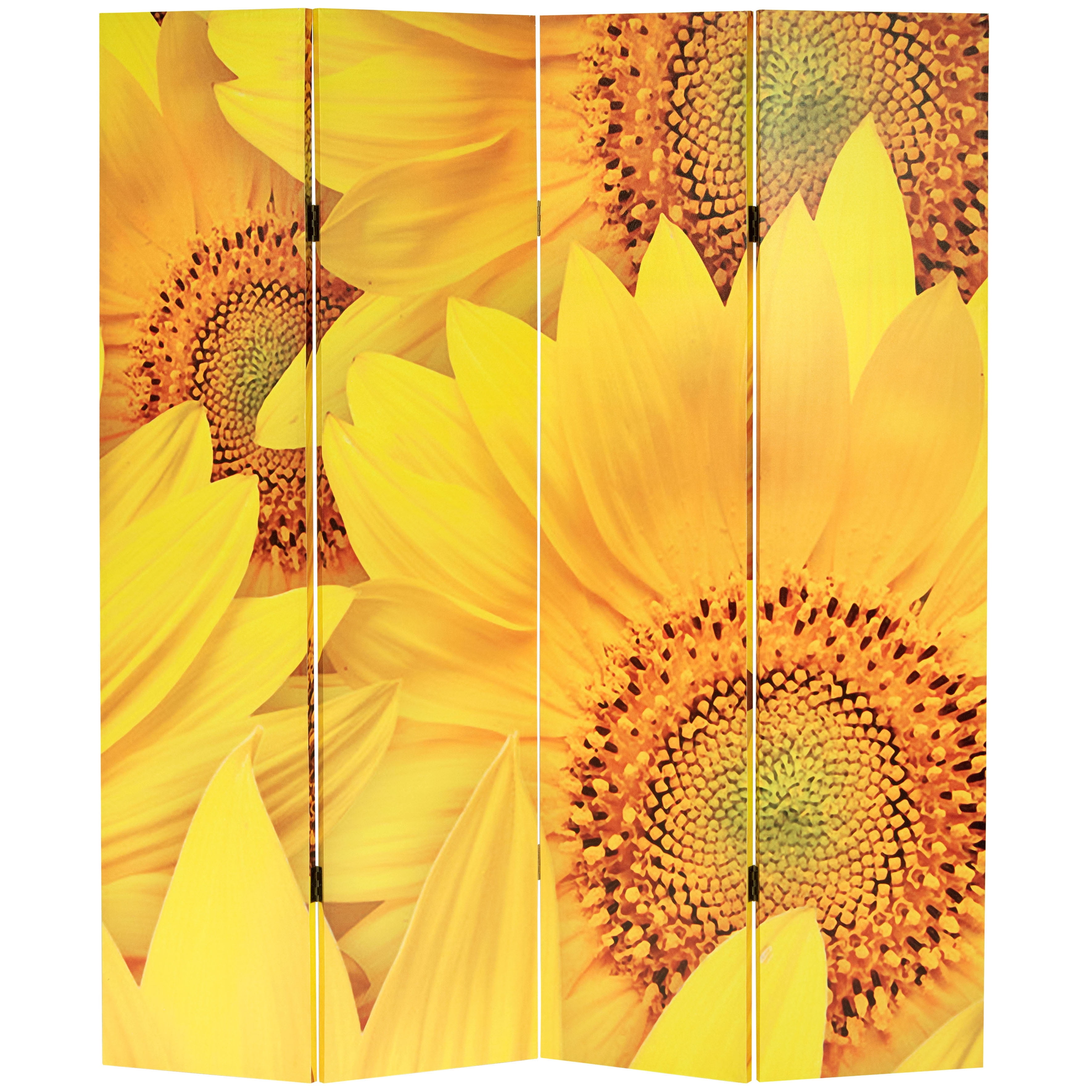 Oriental Furniture 6 ft. Tall Sunflowers Canvas Room Divider - 4 Panel - Image 7