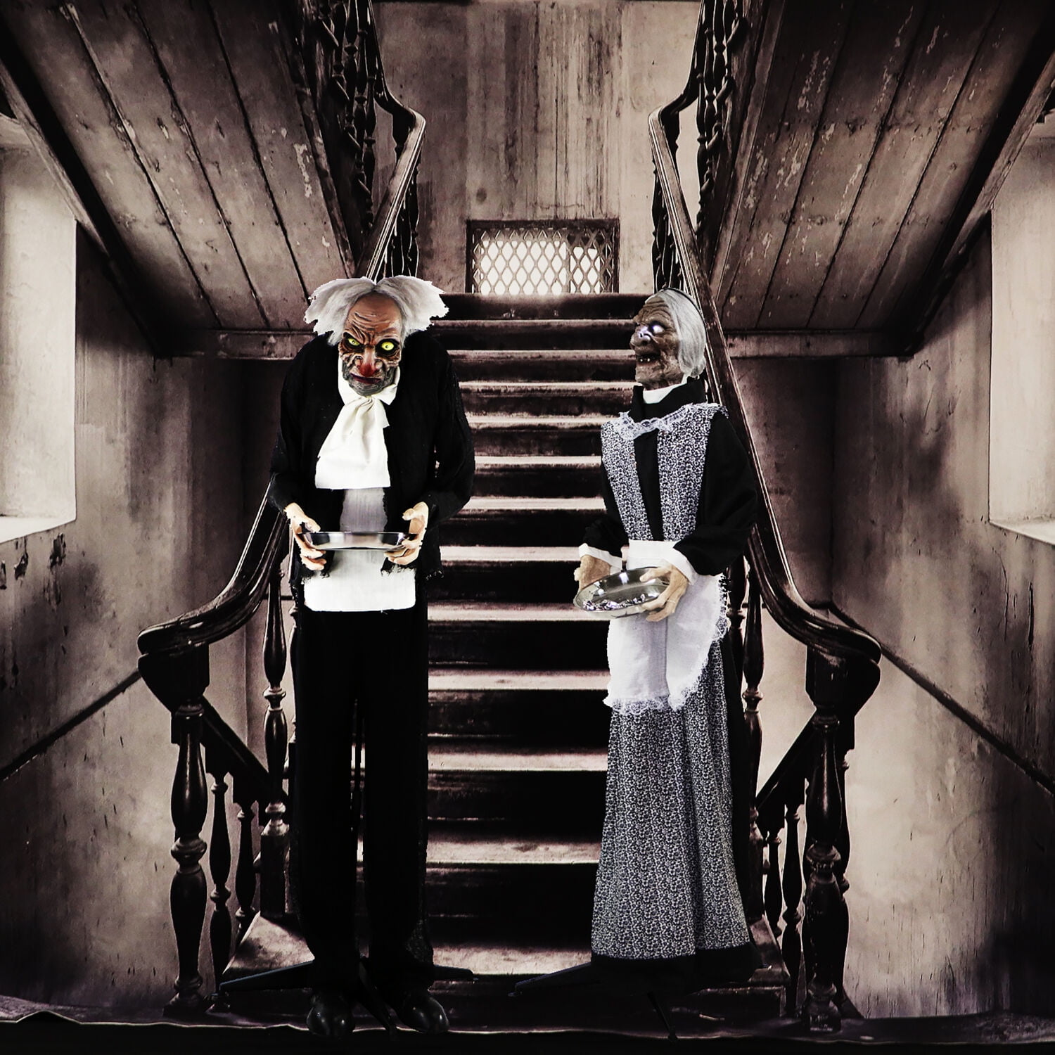 Haunted Hill Farm 60 in 4.5 lbs Zombie Butler Animatronic, Halloween decoration, HHMAN-1FLSA - Image 5