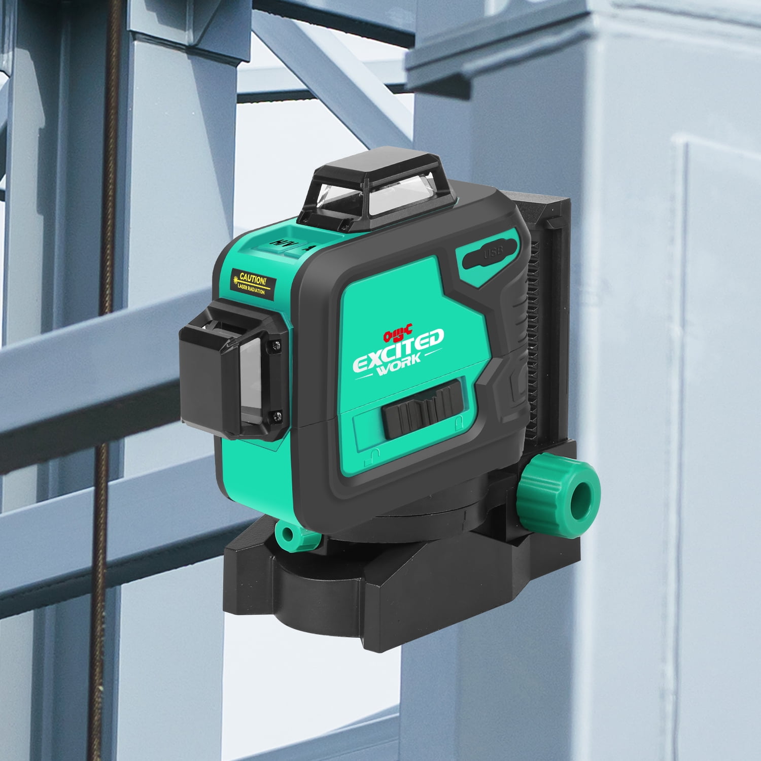 3D Cross-Line Laser Level Self-Leveling 3x360 12-Line Green Beam Up to 100ft, Magnetic Stand - AA and Rechargeable Batteries, Type-C USB Charging By Excited Work - Image 7