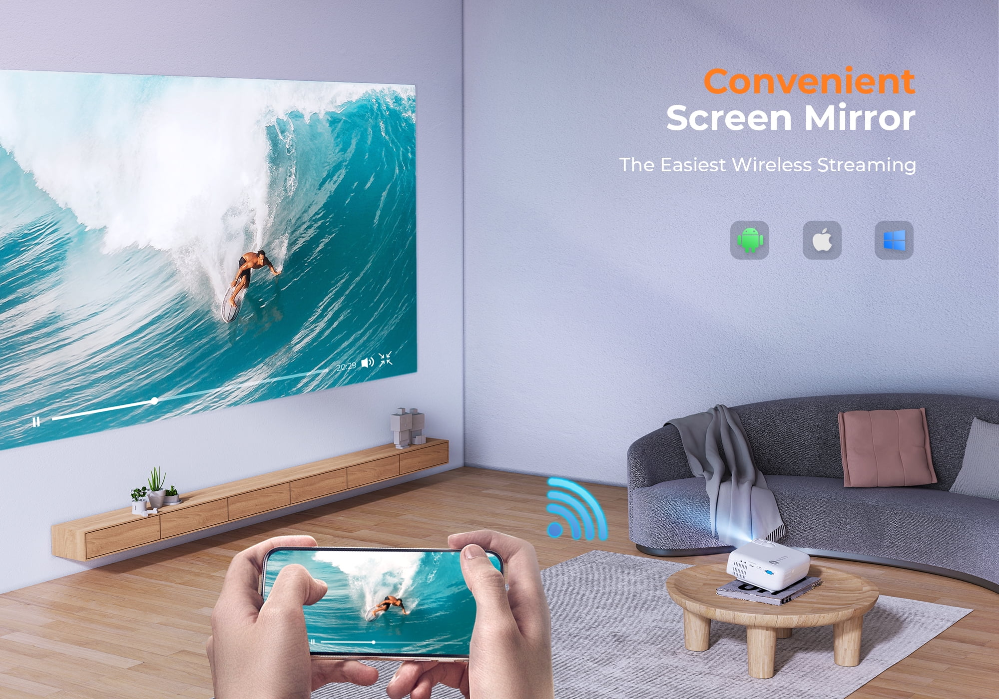 VANKYO Leisure 430W Mini Wi-Fi Projector, Full HD 1080P Supported - Image 4