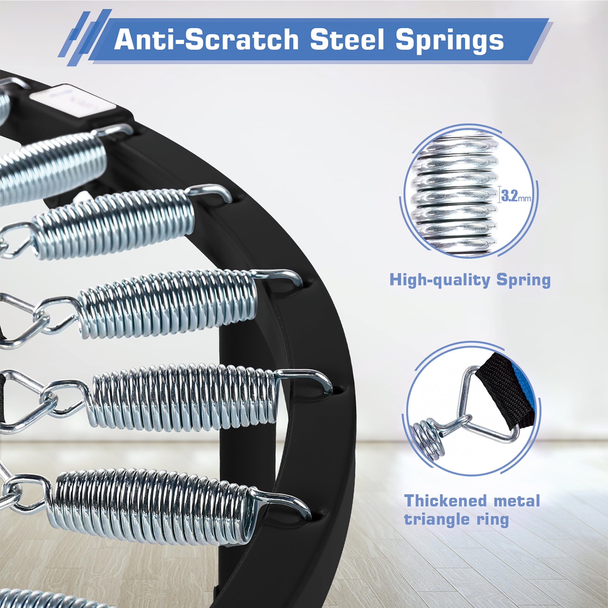 48" Foldable Mini Trampoline Max Load 450lbs, Fitness Rebounder with Adjustable Foam Handle, Exercise Trampoline for Adults/Kids Indoor/Garden Workout - Image 8