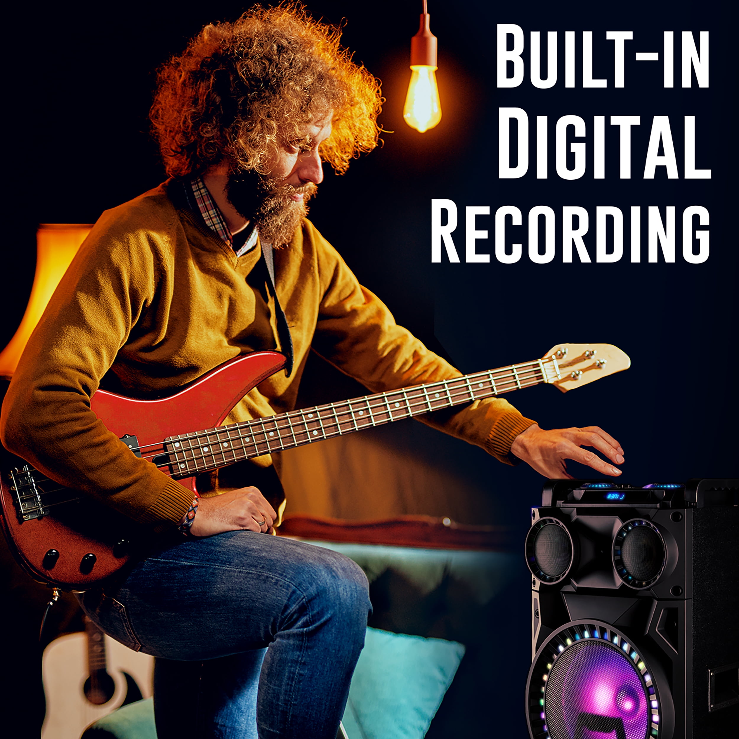 QFX PBX-1215 DUAL 12” BLUETOOTH RECHARGEABLE SPEAKER WITH LED PARTY LIGHTS, INCLUDES REMOTE CONTROL - Image 5