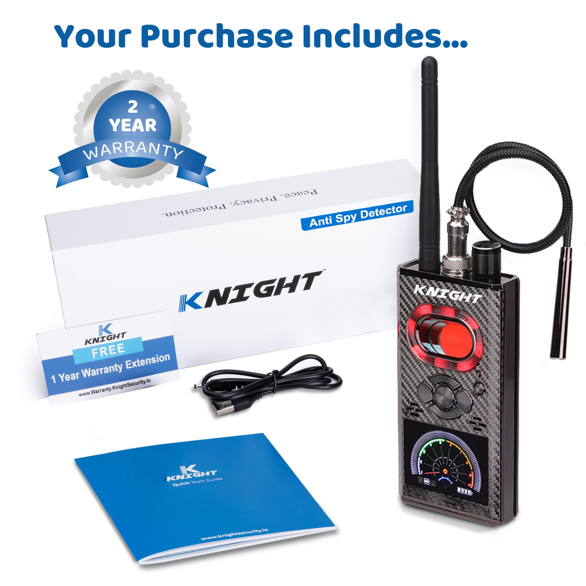 KNIGHT Premium Anti Spy Detector & Hidden Devices Detector - Hidden Camera Detectors GPS, RF Detector & Bug Detector Hidden Camera Finder GPS Radio Frequency Detector de camaras y microfonos ocultos - Image 3