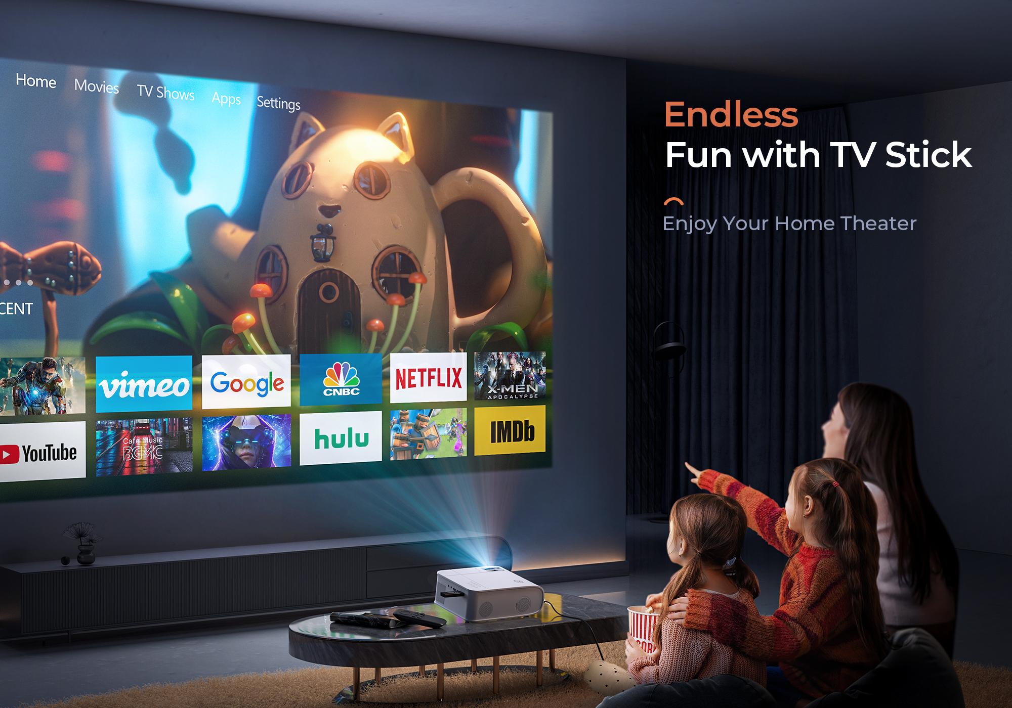 VANKYO Native 1080P WiFi Projector, Dolby_Audio Sound Support, Home Theater Projector Compatible w/TV Stick, iOS, Android, Laptop, Console - Image 3