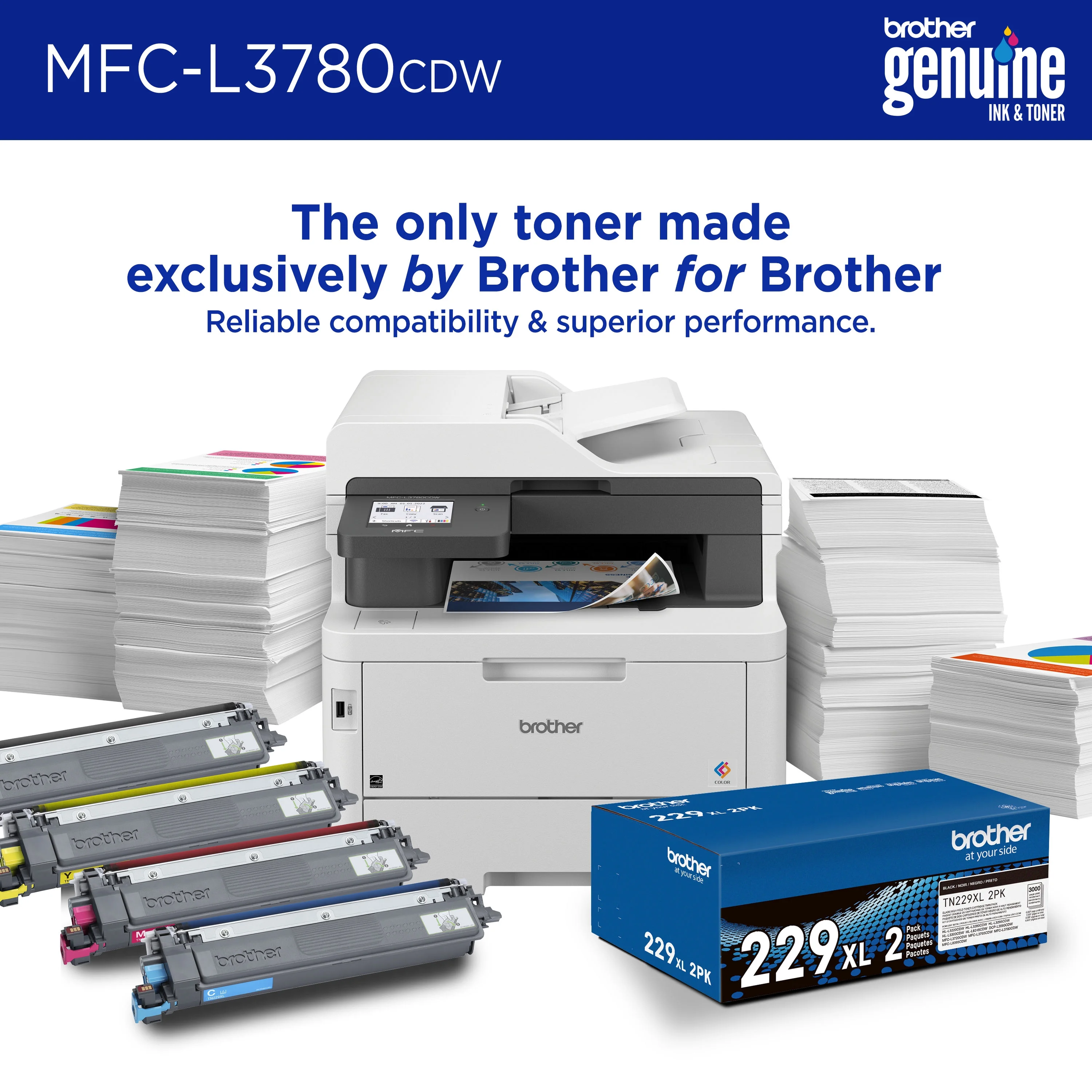 Brother MFC-L3780CDW Wireless Digital Color All-in-One Printer with Laser Quality Output - Image 7
