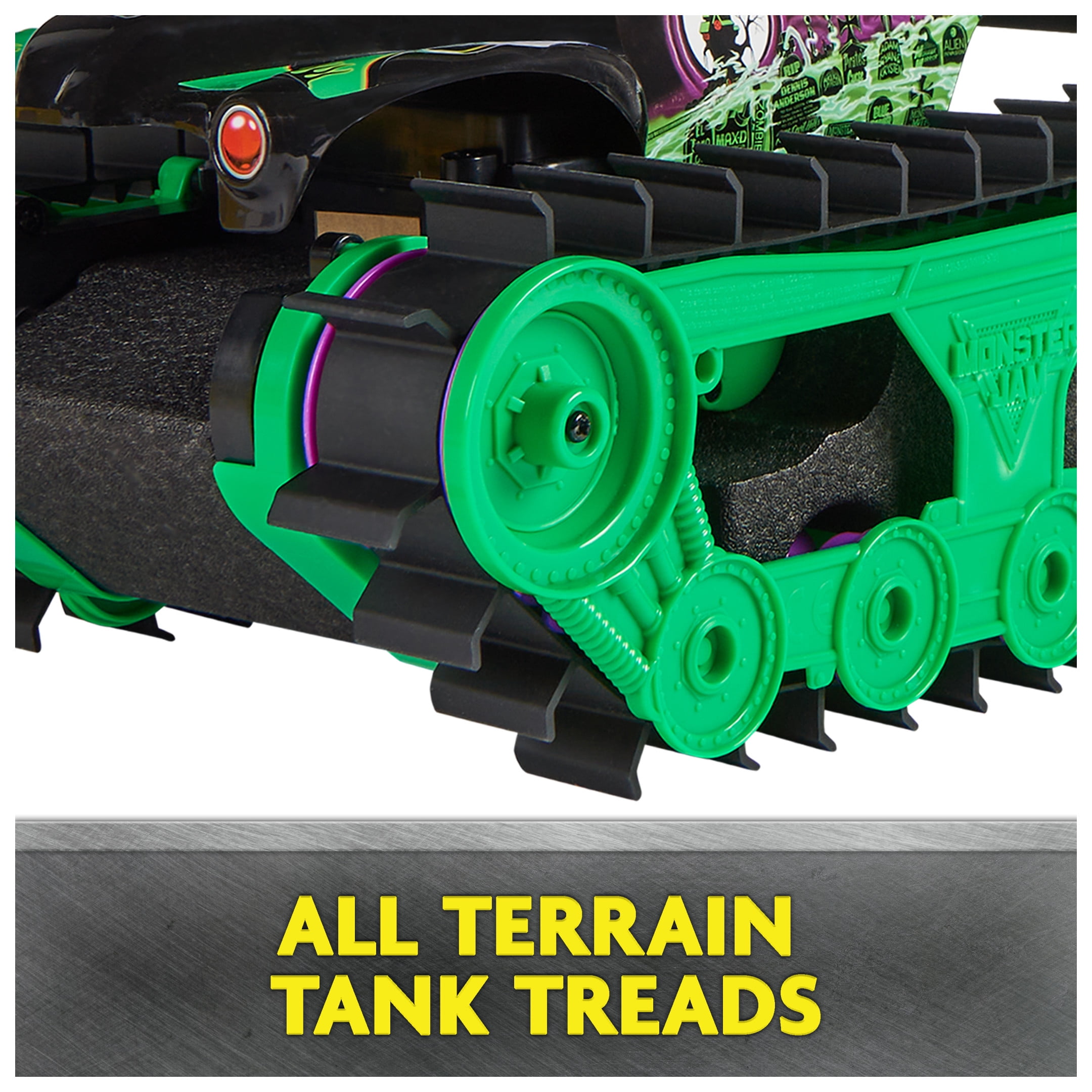 Monster Jam, Grave Digger Trax All-Terrain Remote Control Outdoor Vehicle, 1:15 Scale - Image 7