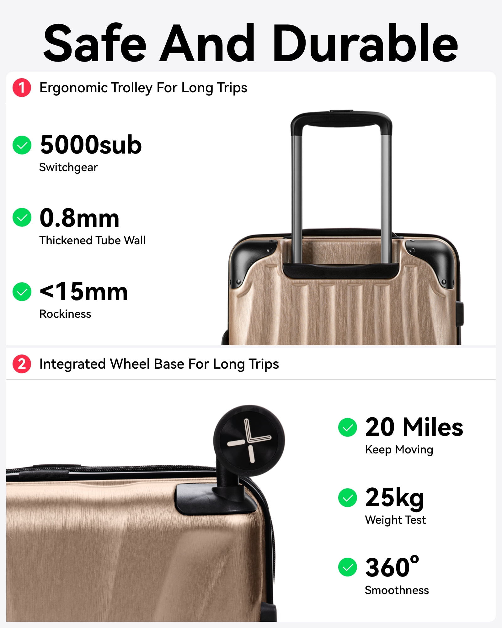 YOETEY Carry on Luggage for Airplane 20-inch - Hardside Luggage Lightweight for Adult Teen - Image 4