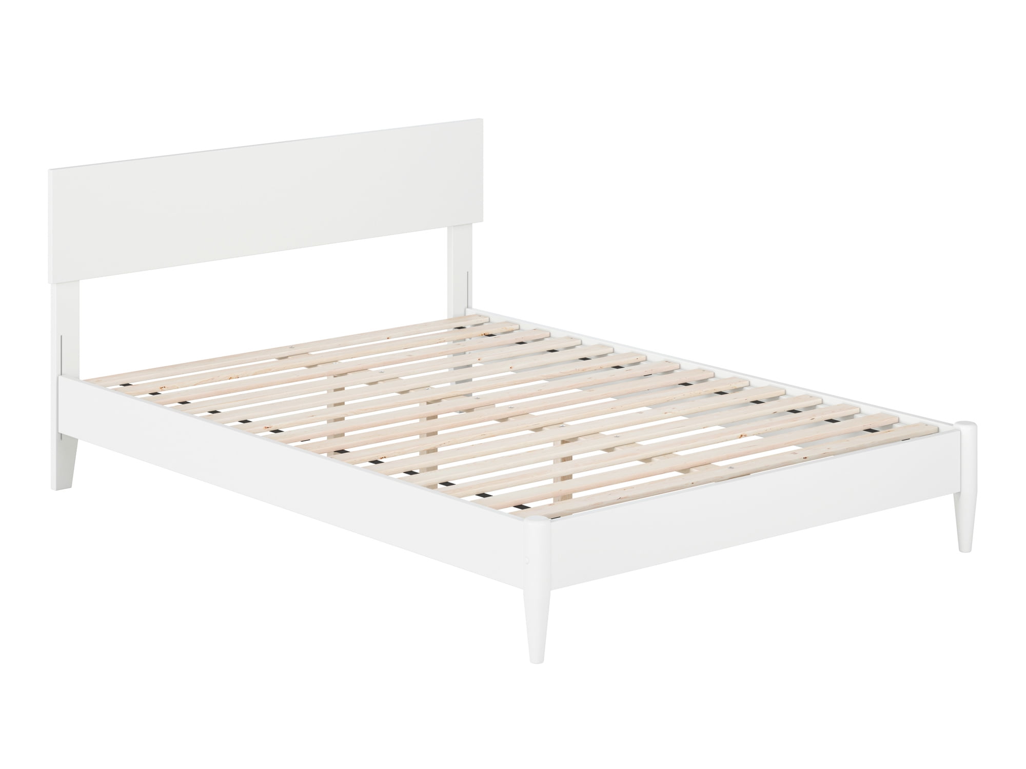 AFI Aria Full Modern Solid Wood Low Profile Platform Bed, White - Image 7