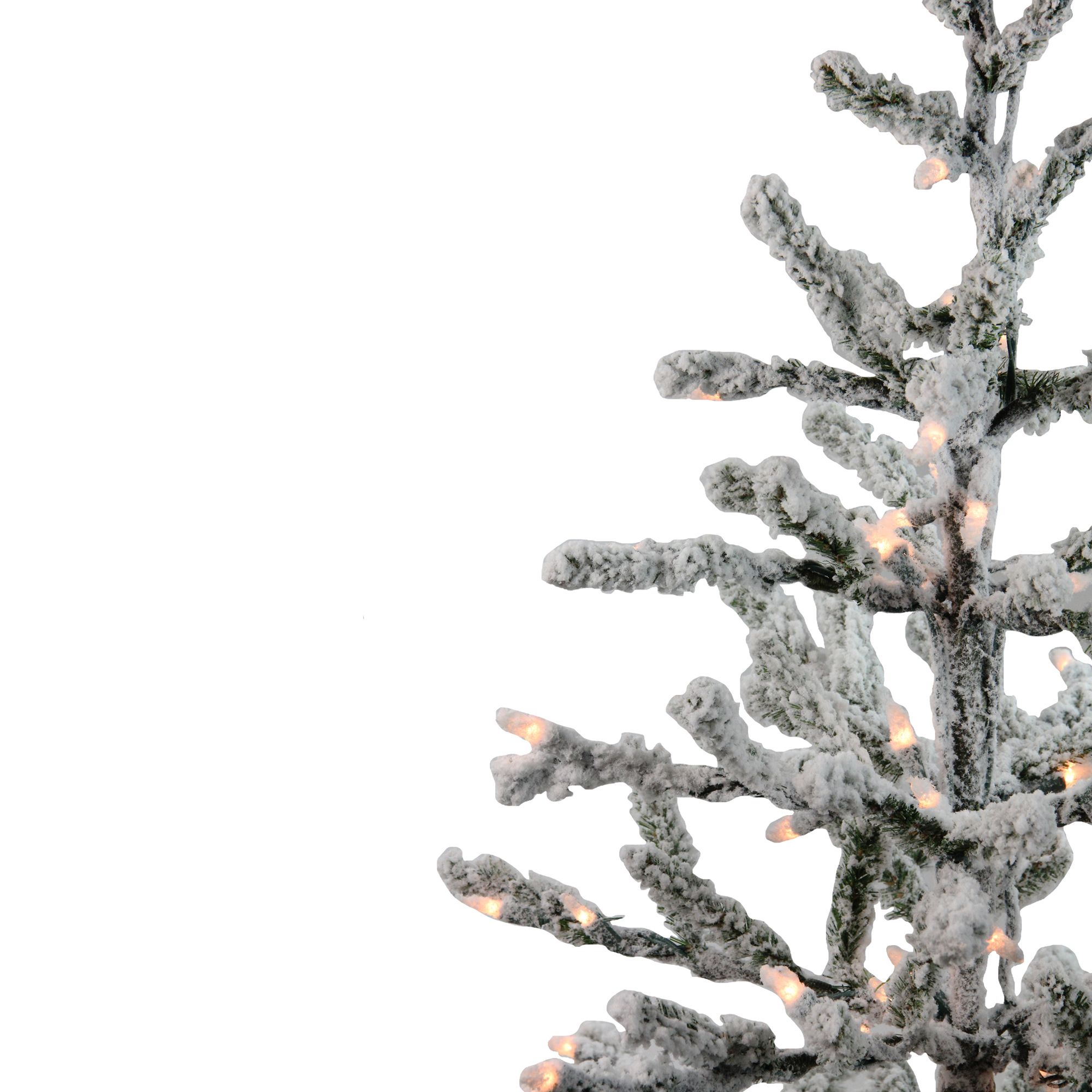Northlight Pre-Lit Medium Flocked Alpine Twig Artificial Christmas Tree - 3' - Warm White Lights - Image 3