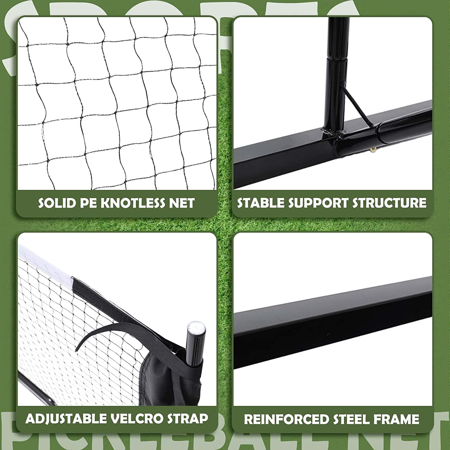 Wossspt Pickleball Nets Portable Outdoor, 22 FT Pickleball Net USAPA Regulation Size, Pickle Ball Game Net System with Carrying Bag for Driveway Backyards - Image 4