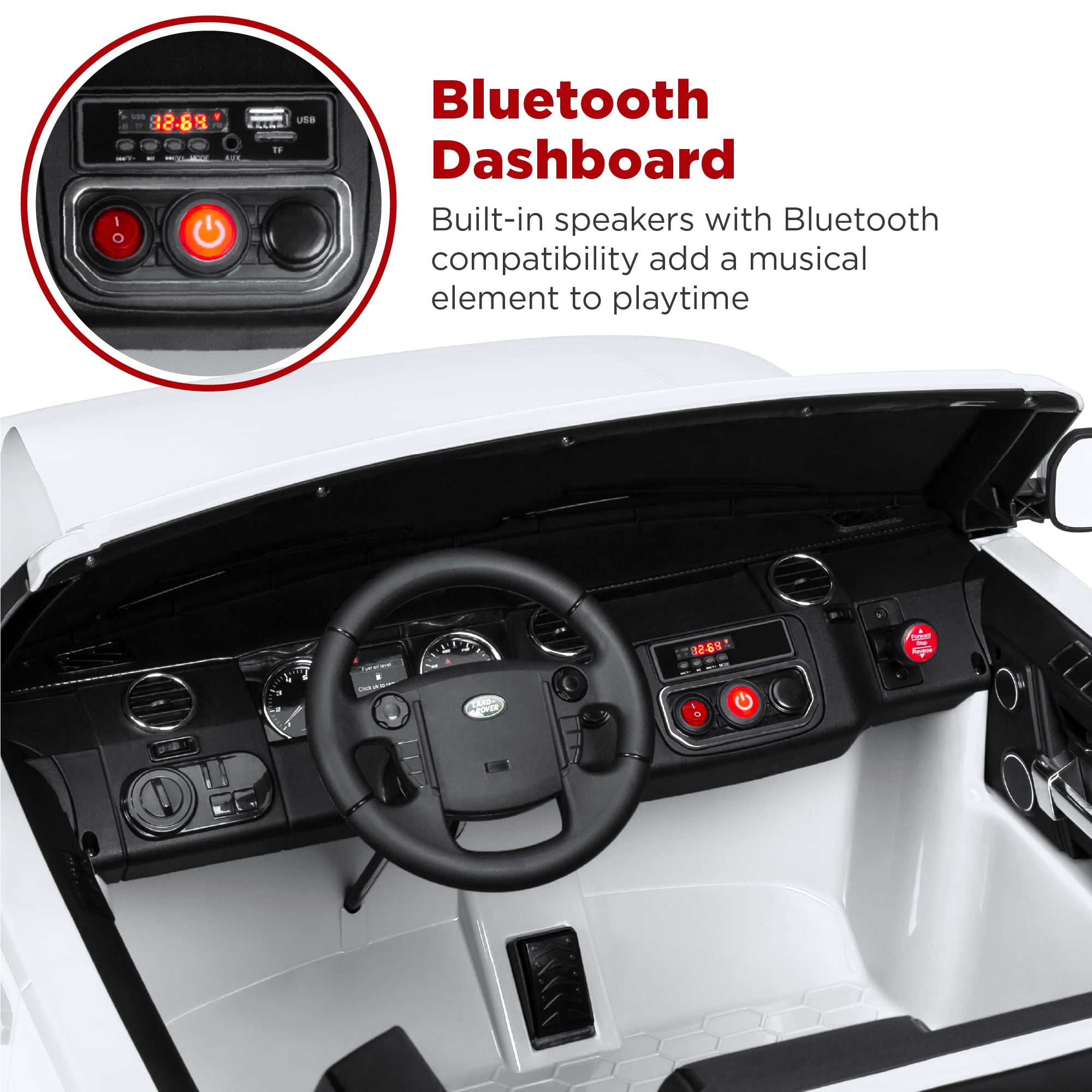 Best Choice Products 12V 3.7 MPH 2-Seater Licensed Land Rover Ride On Car Toy w/ Parent Remote Control - White - Image 4