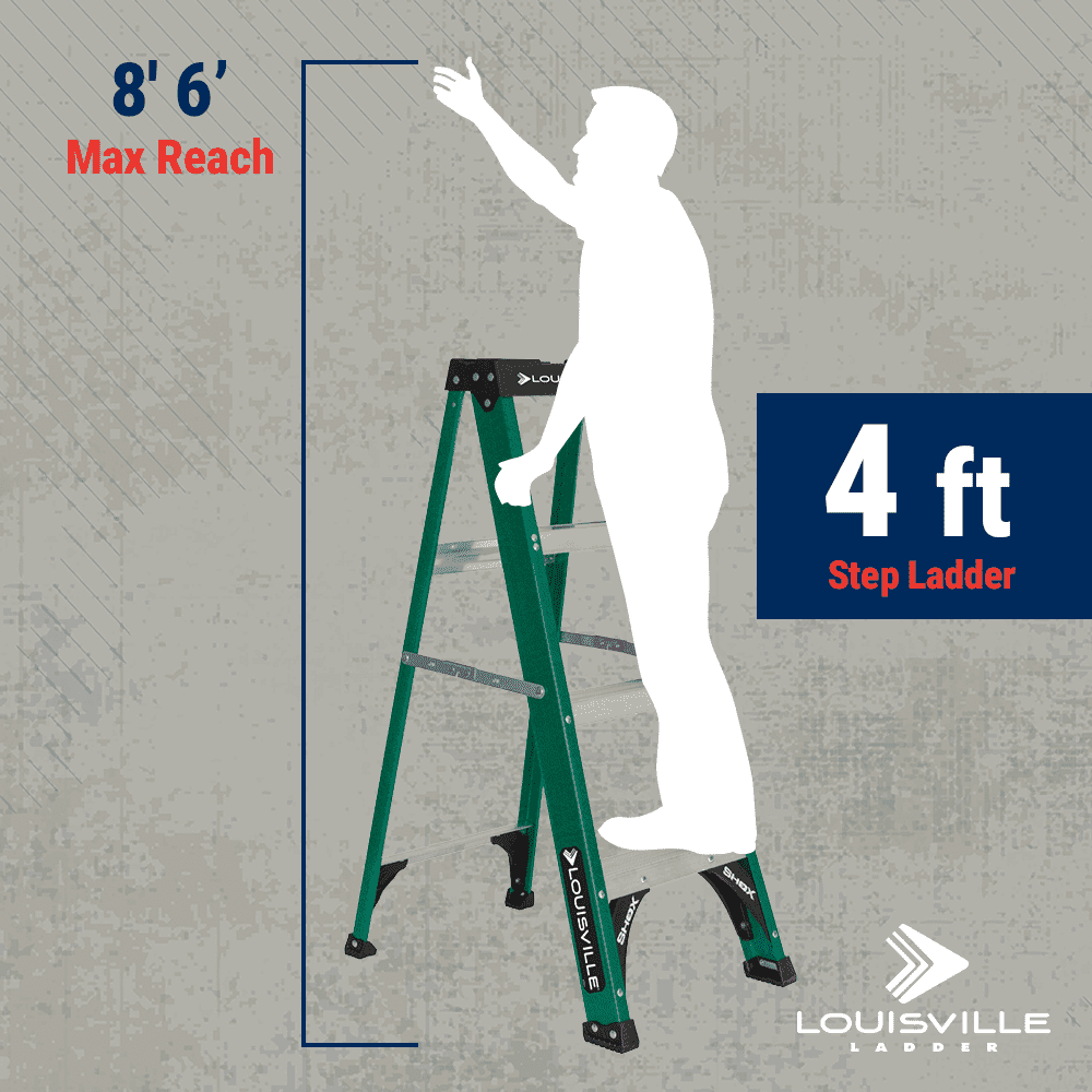 Louisville Ladder 4-Foot Fiberglass Step Ladder, 225-Pound Load Capacity, Type II, FS4004 - Image 7