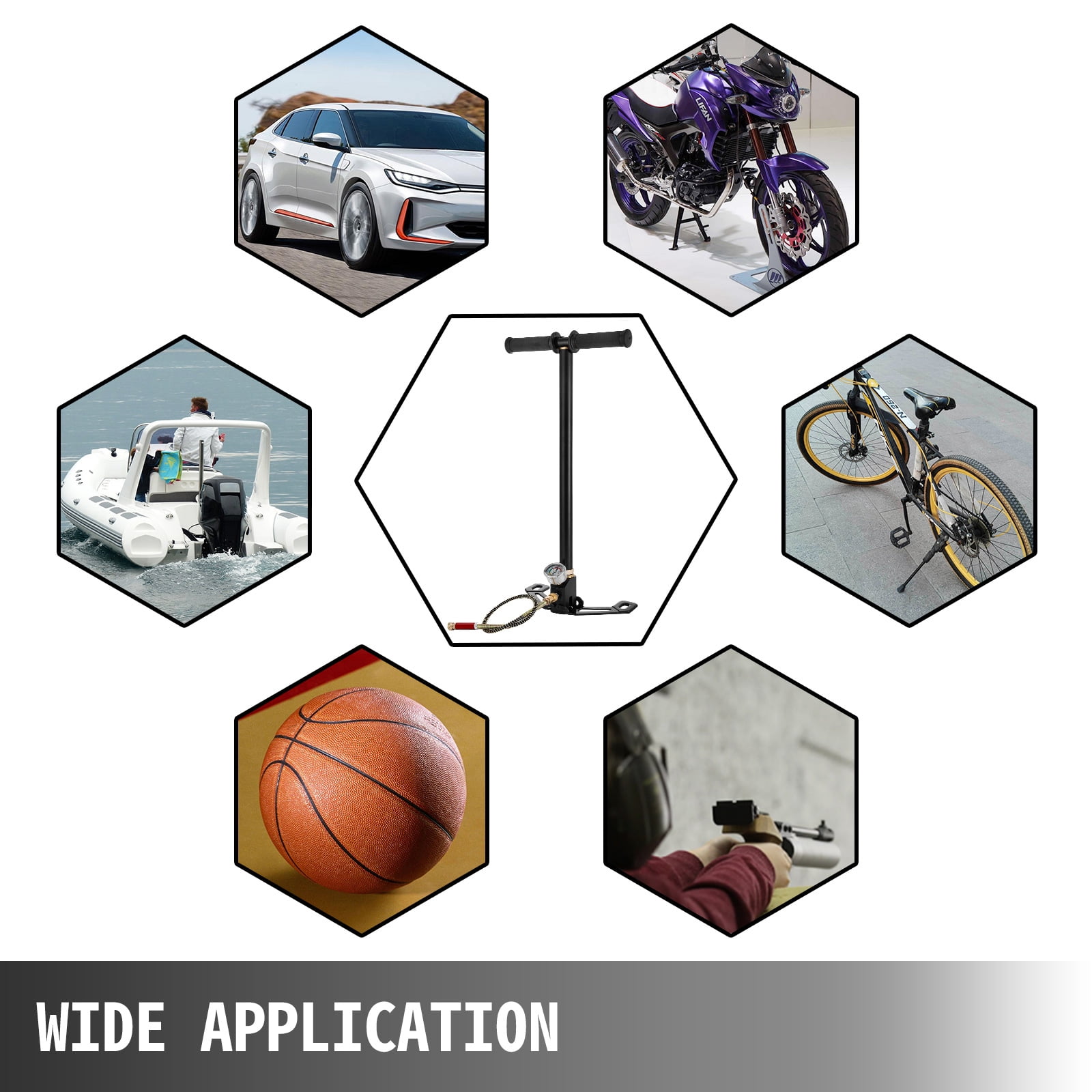 VEVOR 3 Stage PCP Air Gun Rifle Filling Stirrup Pump Hand Pump 4500PSI Charging Black New - Image 8