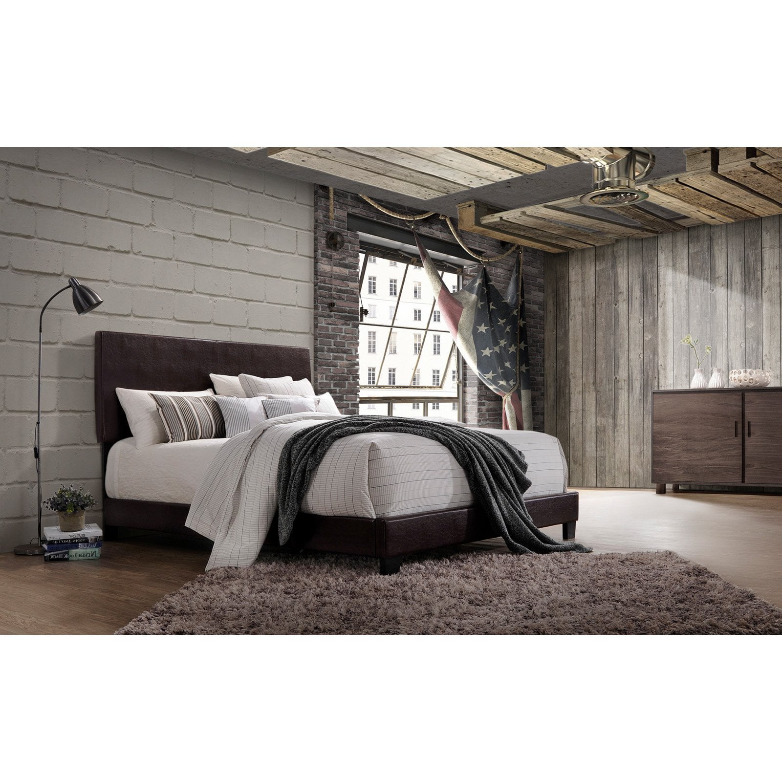 ACME Lien Panel Faux Leather Queen Bed, Espresso - Image 5
