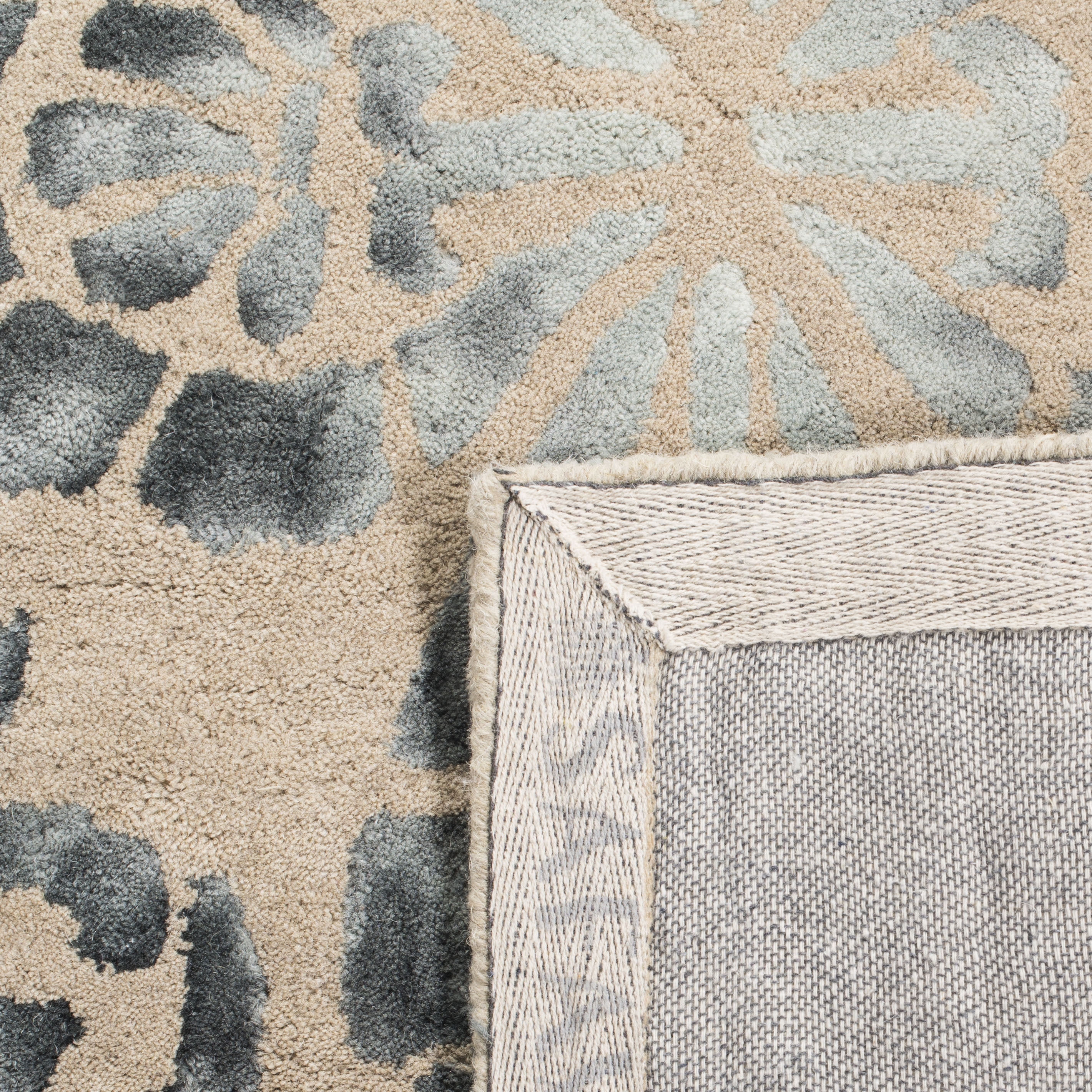 Safavieh Dip Dye Beaumont Distressed Wool Area Rug, Camel/Gray, 5' x 8' - Image 6