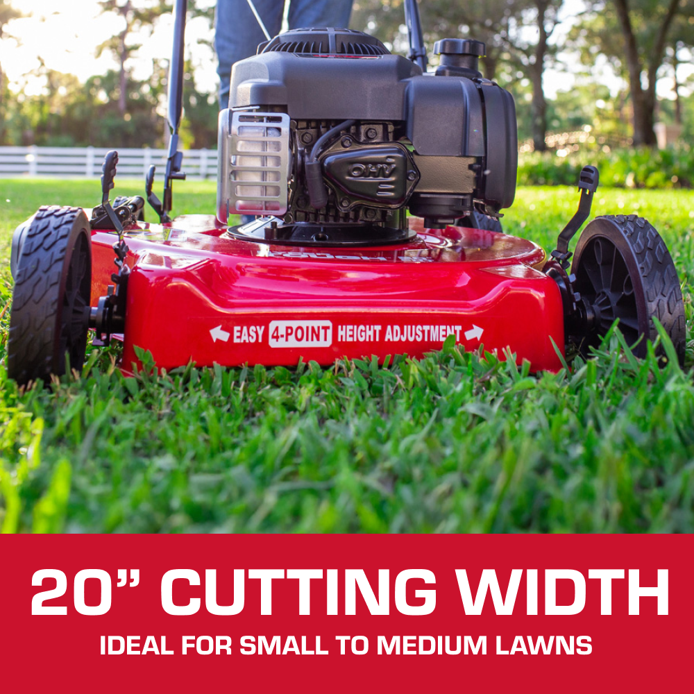 Hyper Tough 20" 125cc Gas Powered Walk-Behind Push Lawn Mower with Briggs & Stratton Engine, Red - Image 9