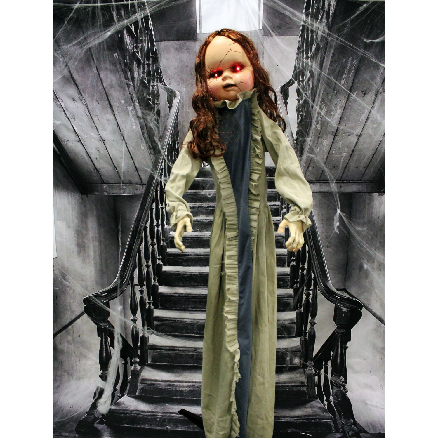 Haunted Hill Farm 5 ft Baby Betty the Animatronic Zombie, Indoor or Covered Outdoor Halloween Decoration, Red LED Eyes, HHBABY-1FLSA - Image 9