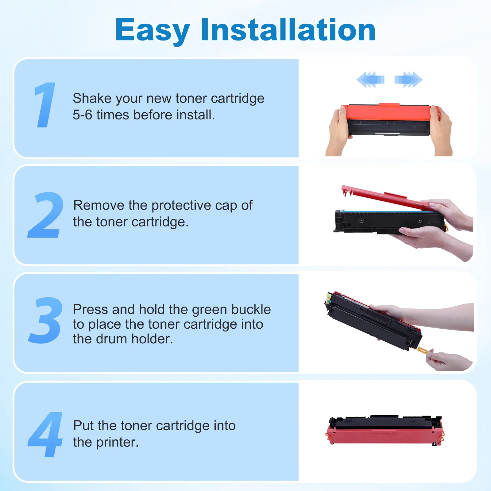215A Toner Cartridges With Chip Compatible for HP 215A W2310A Color Pro MFP M182nw Laserjet MFP M183fw M182 M183 M155 Printers Ink, Pack of 4 - Image 6