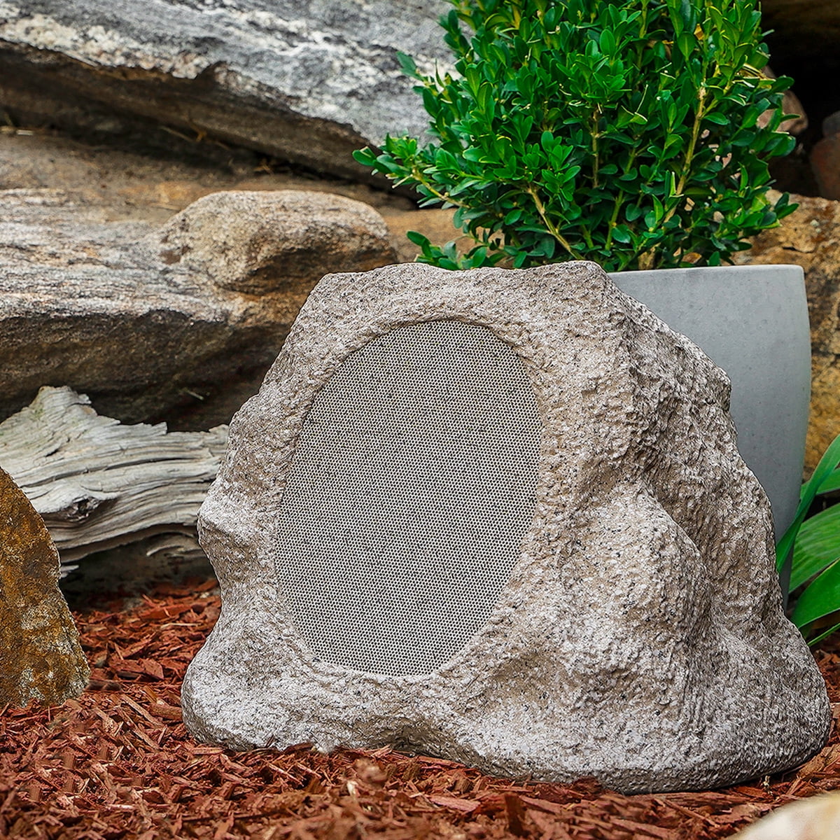 Victrola Rock Speaker Connect Bluetooth Outdoor Speaker with Solar Charging - Each (Stone) - Image 5