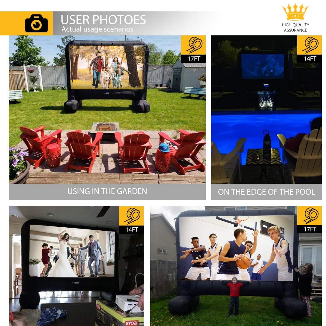 VIVOHOME 18 feet Indoor and Outdoor Inflatable Blow up Mega Movie Projector Screen - Image 3