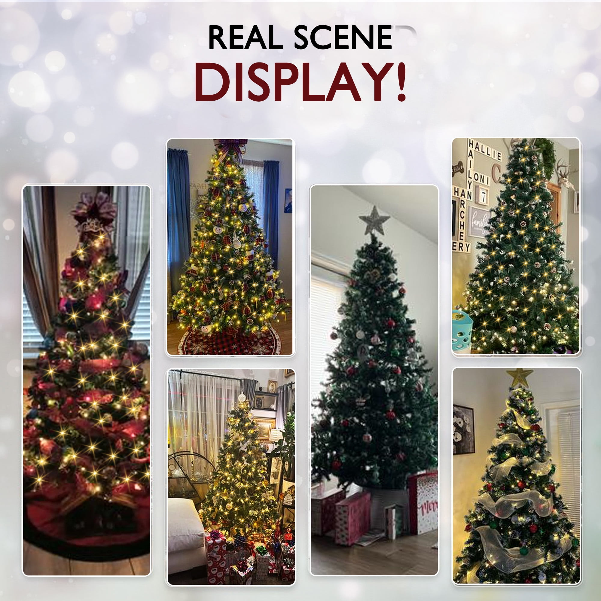 Yexmas 6ft Pre-Lit Christmas Tree, 8 Modes LED Lights, Artificial Xmas Tree with Large Storage Bag - Image 9