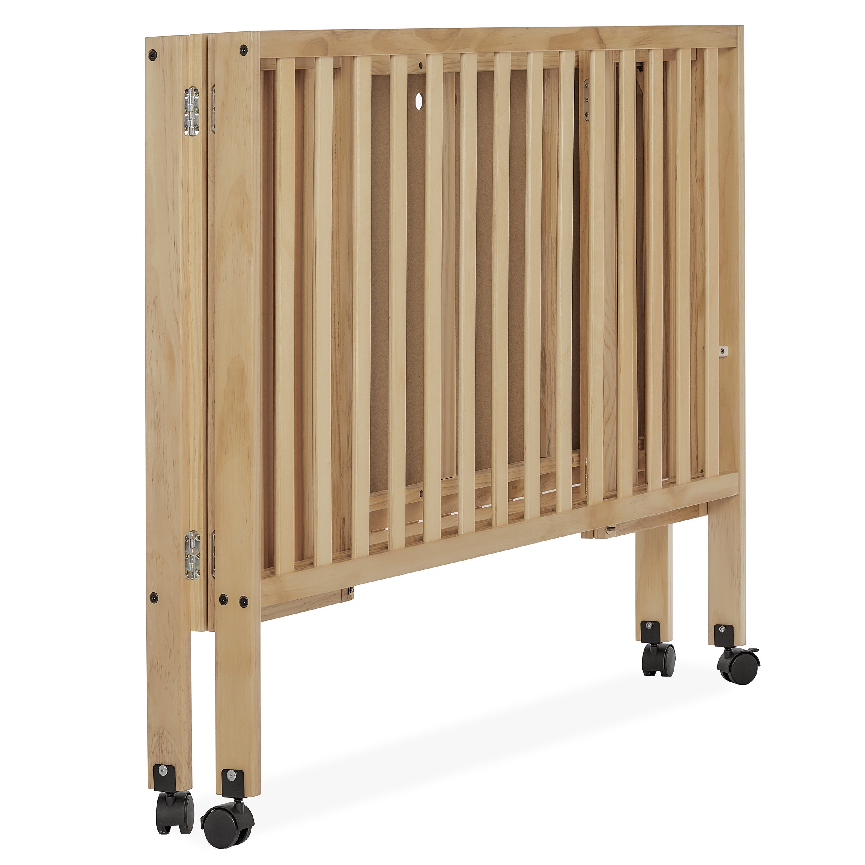 Dream On Me Quinn Full-Size Folding Crib, Removable Wheels, Modern Nursey, Adjustable Mattress Support, Patent Folding System in Natural - Image 10