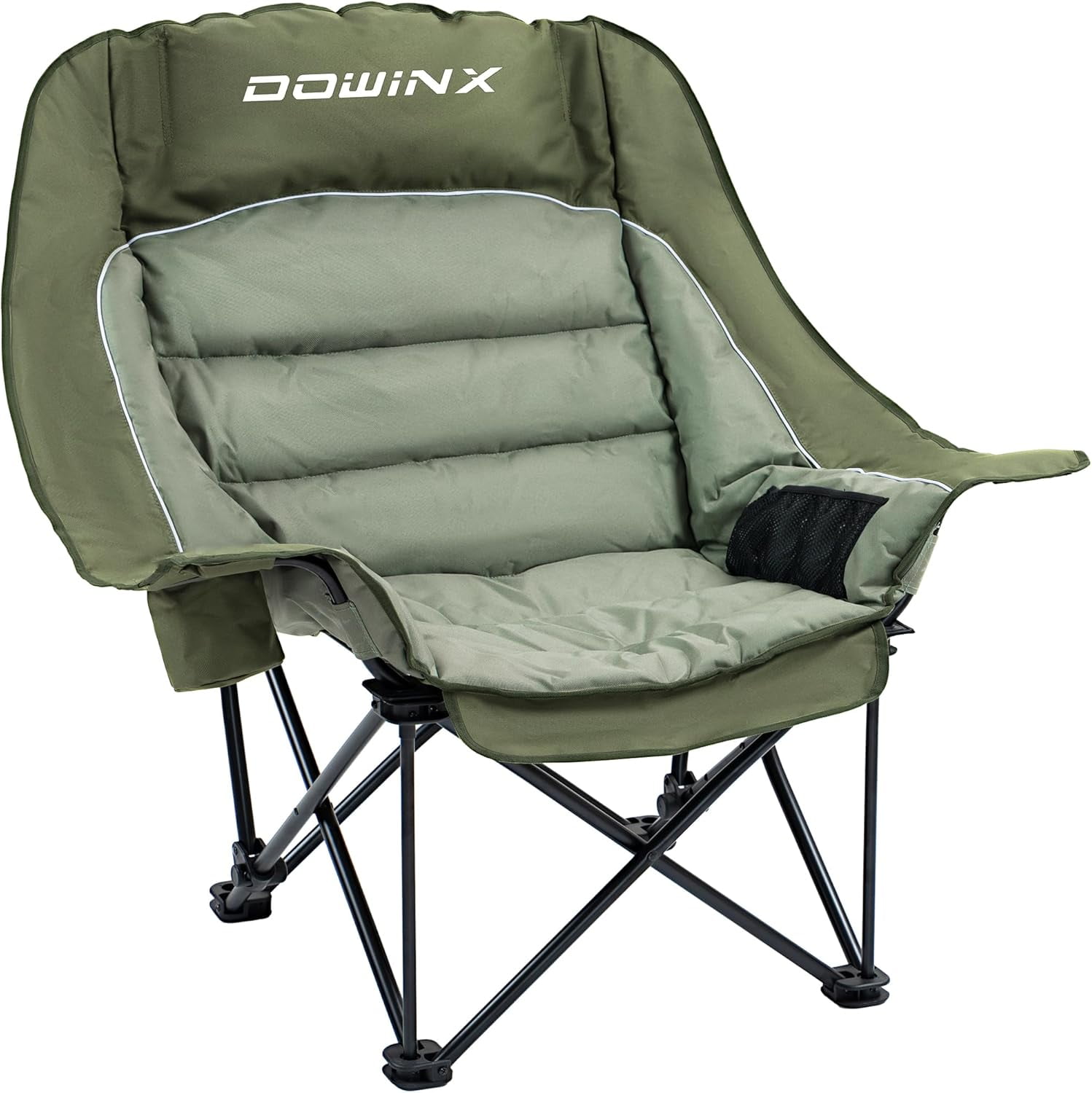 Dowinx Oversized Extra Large Camping Chair, Lawn Chairs, Folding, 3 Levels Adjustable Padded Camping Chair for Adults, Heavy-Duty 600D Oxford Cloth, with Cup Holder, 400 Pound Capacity, Green - Image 14