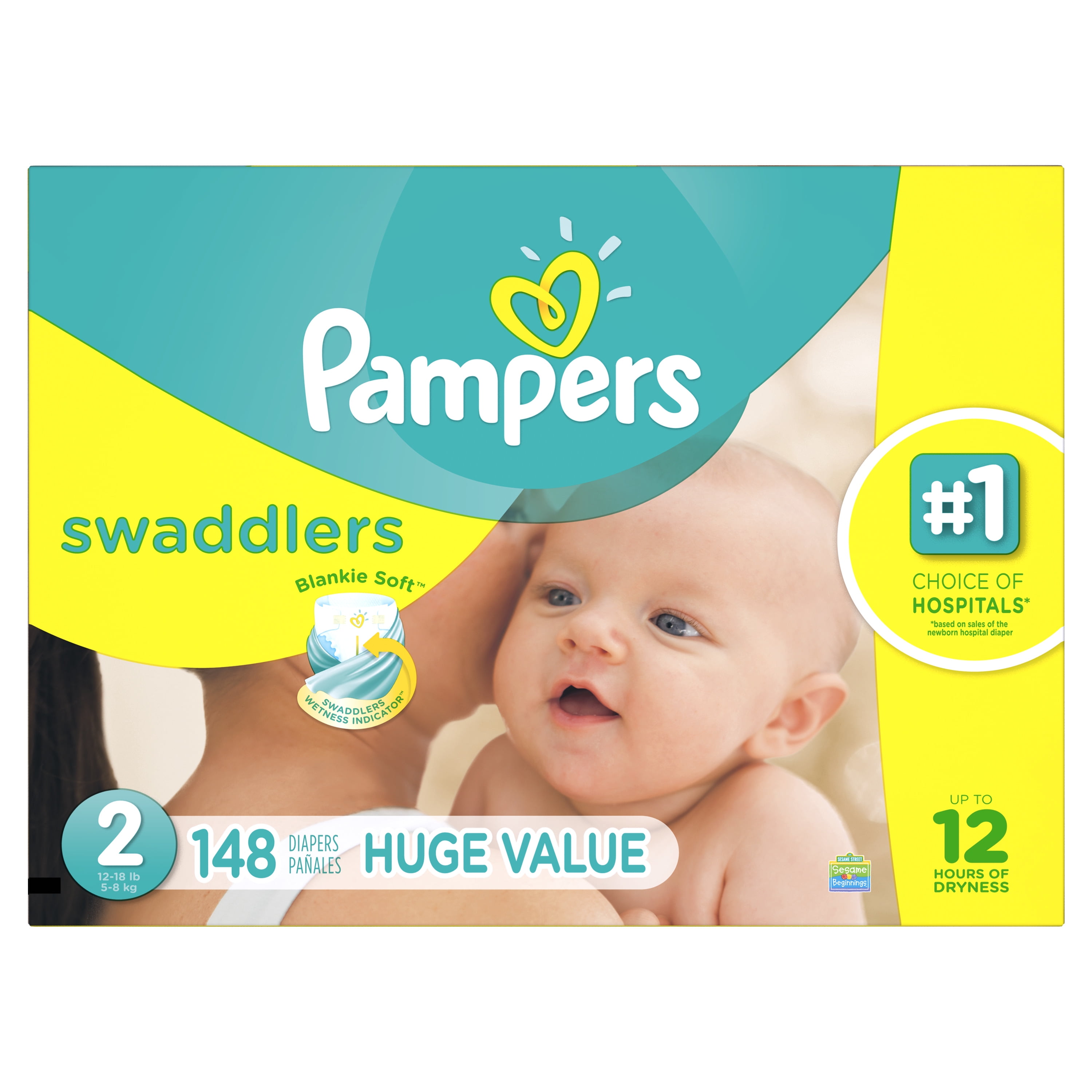 Pampers Swaddlers Soft and Absorbent Diapers, Size 2, 148 Ct - Image 8