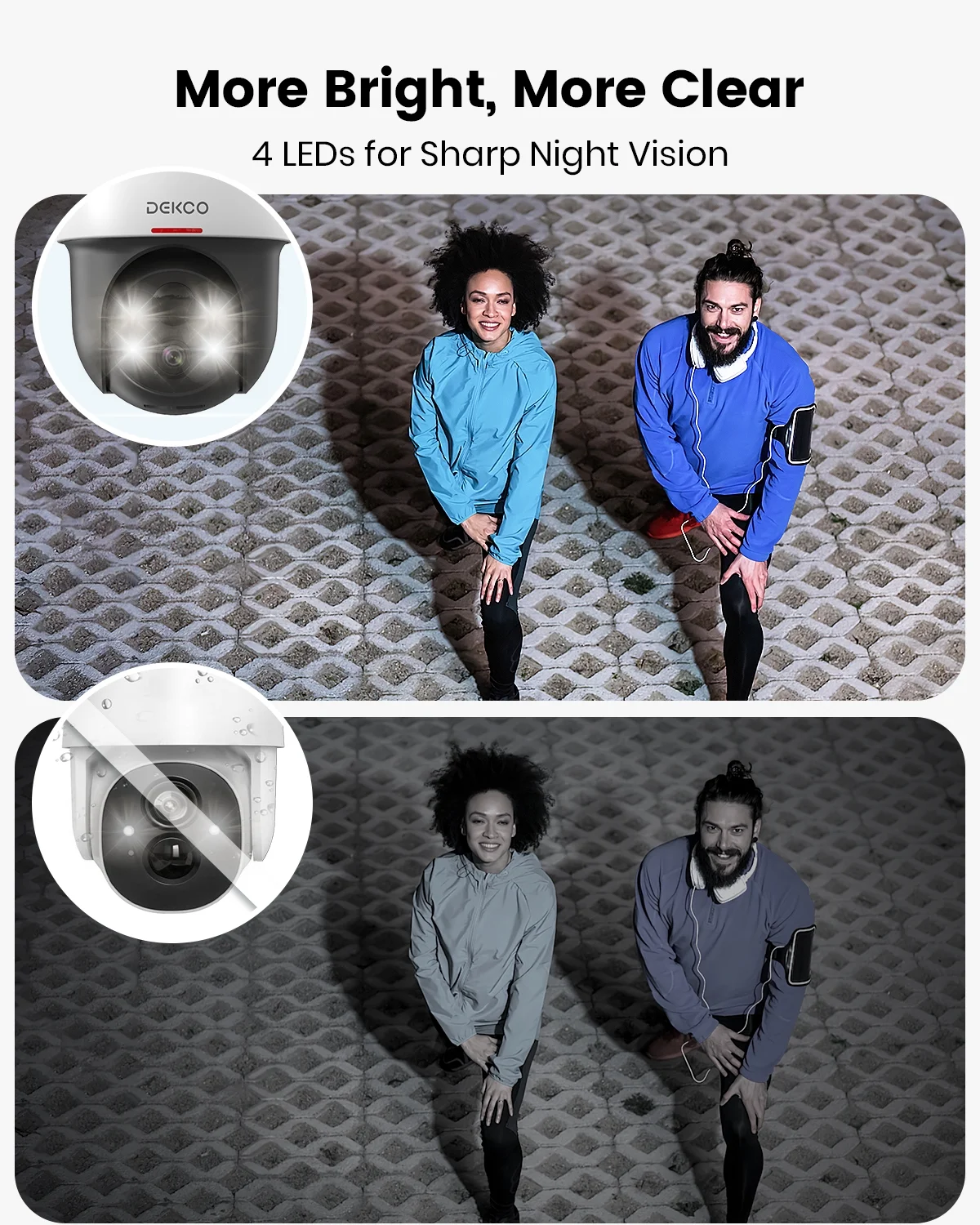 2K Solar Security Cameras Wireless Wifi with Spotlight & Siren, DEKCO Outdoor Camera 360° View,Color Night Vision,Motion Detection, 2-Way Audio - Image 5