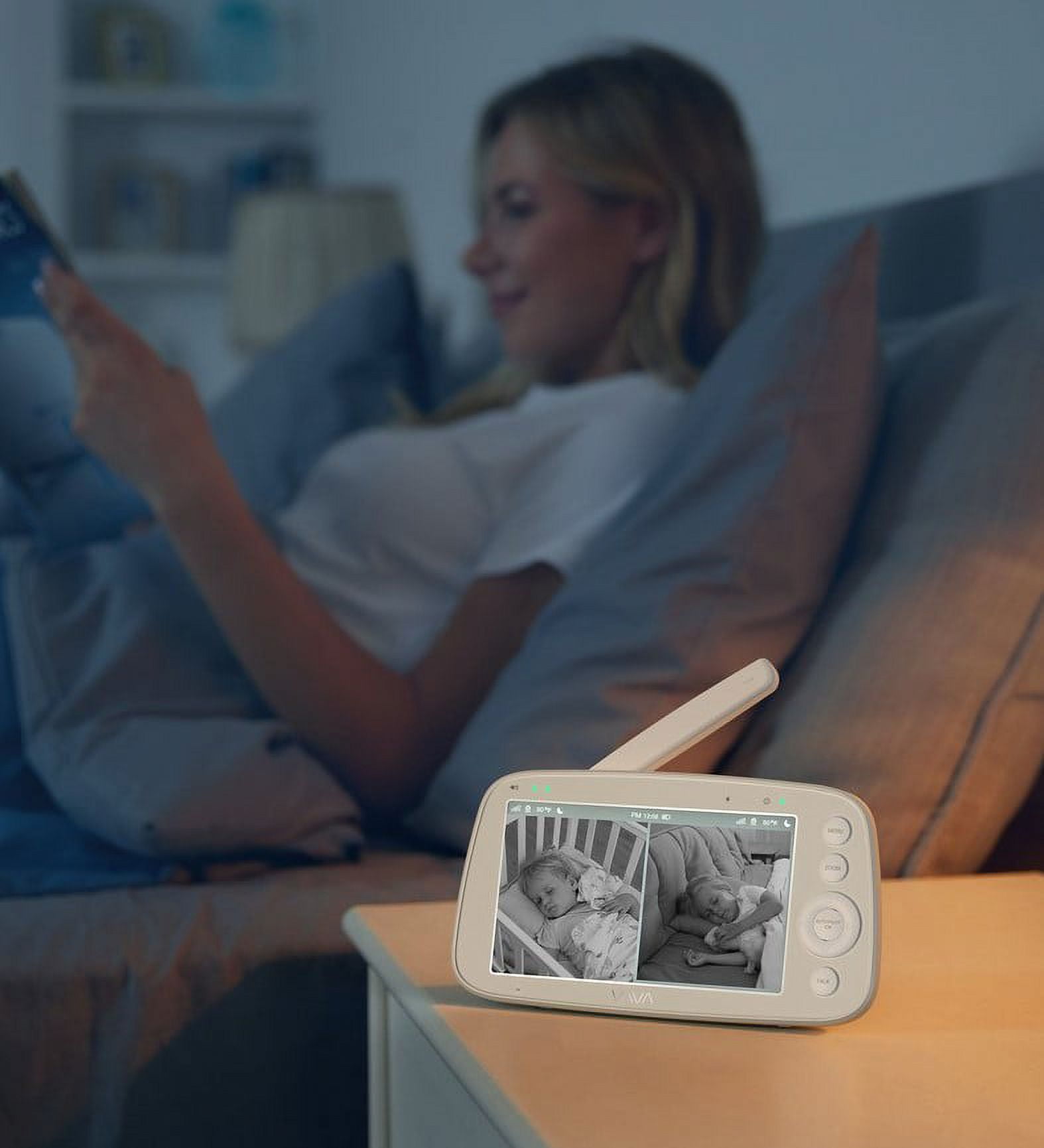 VAVA 5" 720P HD Baby Monitor with 2 Cameras, Night Vision, Zoom/Pan/Tilt, 2-Way Audio, White-New - Image 5