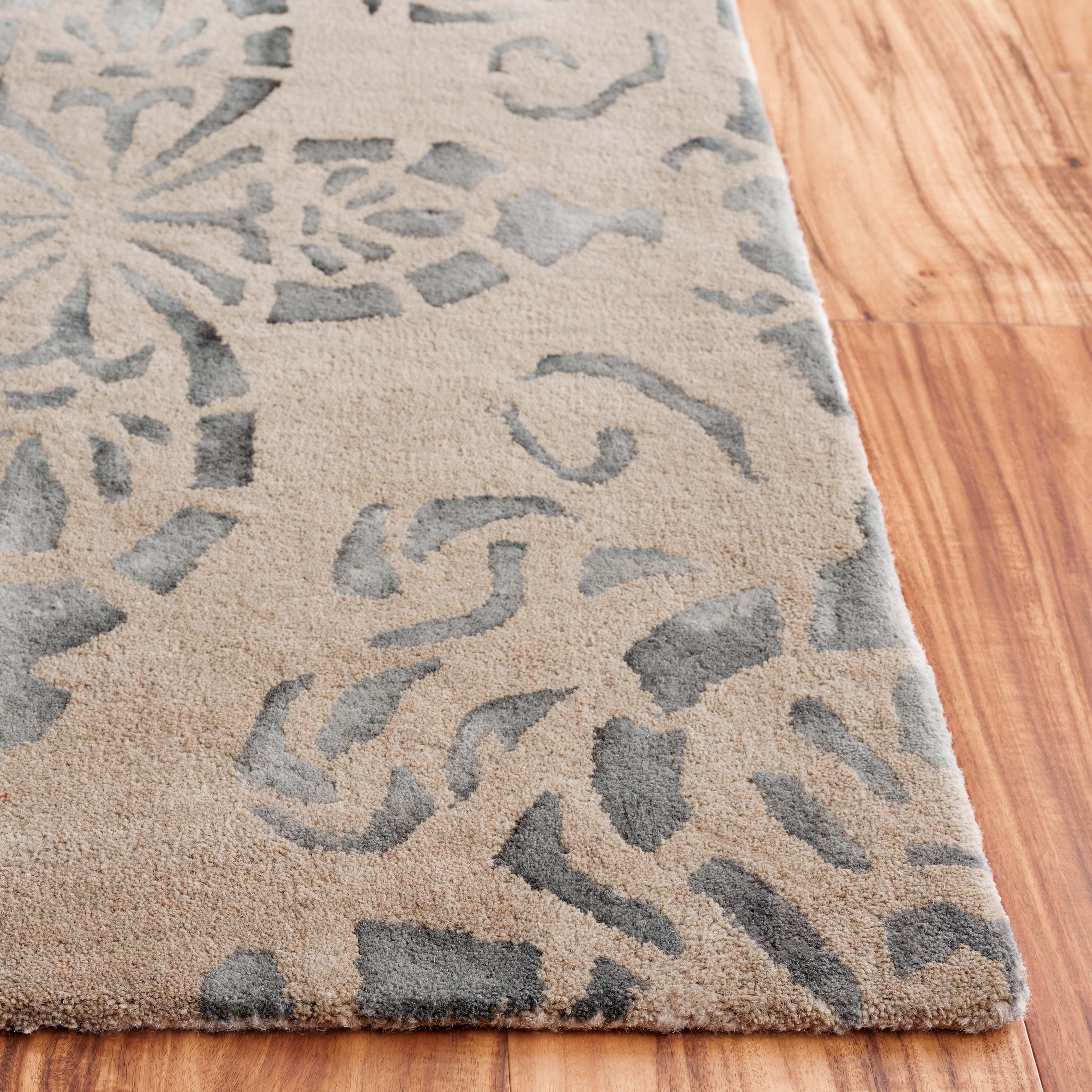 Safavieh Dip Dye Beaumont Distressed Wool Area Rug, Camel/Gray, 5' x 8' - Image 12