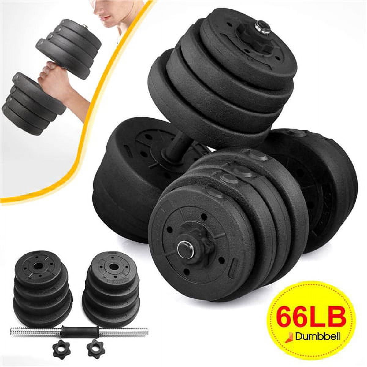 Alden Design 66 lb. Adjustable Dumbbells for Weight Training, Black - Image 8
