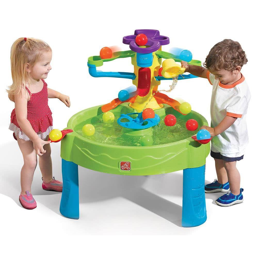 Step2 Busy Ball Play Green Plastic Water Table for Toddlers with Ramp and Spinner - Image 4