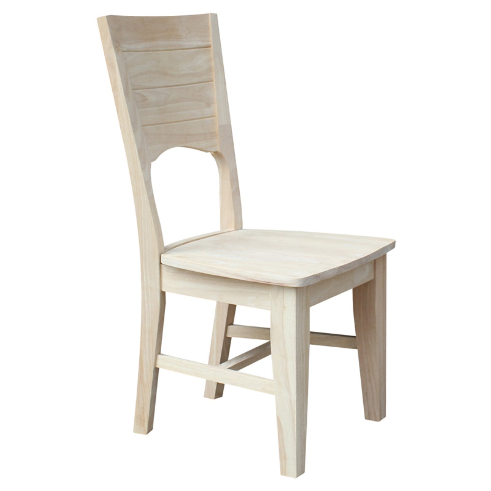 Canyon Collection Set of Two Wood Solid Back Chairs in Unfinished - Image 6