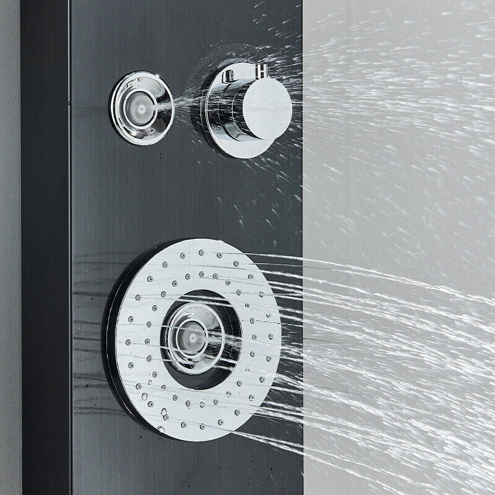 Zovajonia LED Shower Panel Tower System, Multi-Functions Shower Tower, Waterfall Showerhead, Shower Jets, Stainless Steel Rain Shower System Oil Rubbed Bronze - Image 20