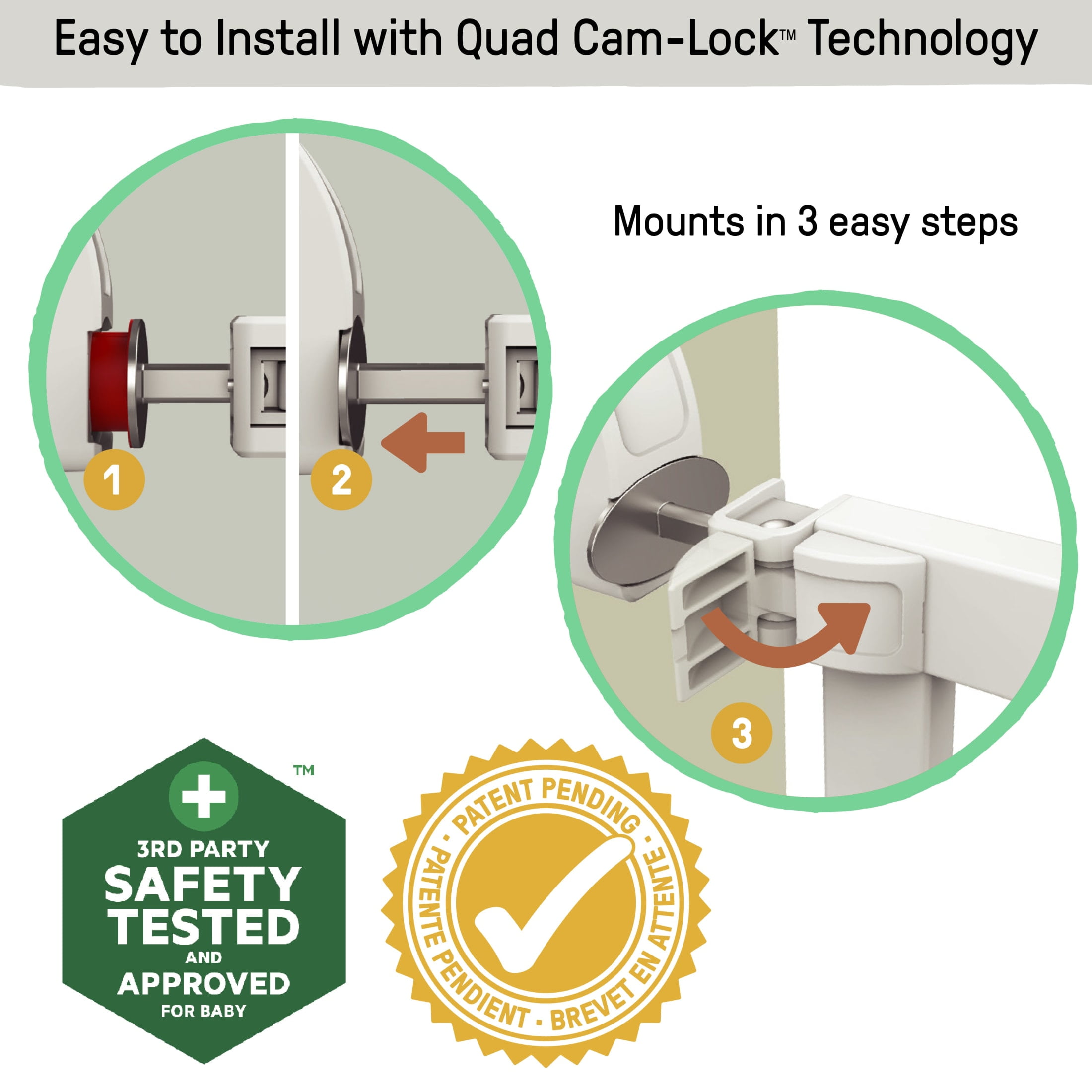 Ingenuity The Doorway 37W Series Pet and Baby Gate with Quad-Cam Lock, Openings from 30-37 inches Wide, Ages 6-24 Months, - White - Image 9