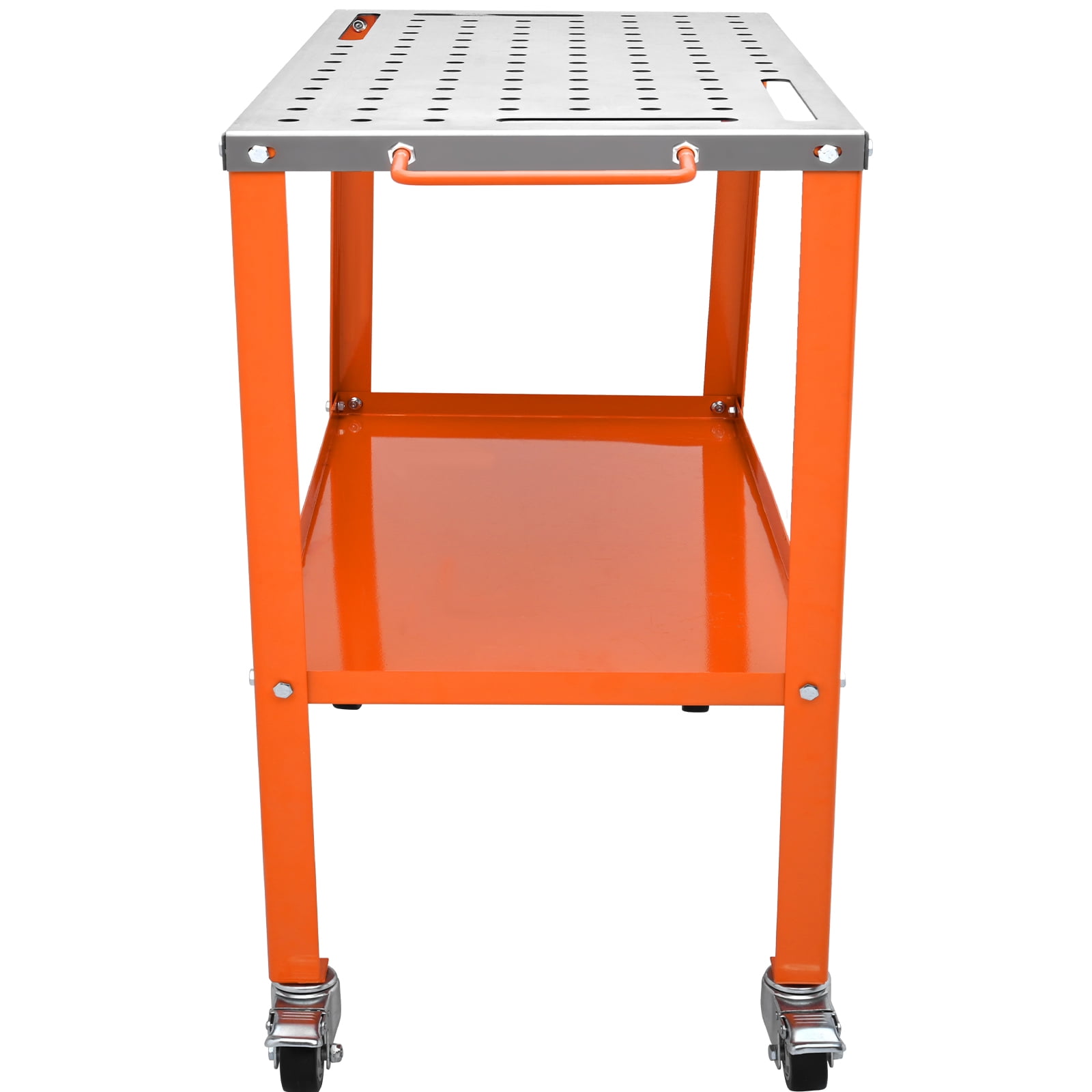 VEVOR 36" x 18" Welding Table, 1200lbs Load Capacity Metal Workbench, 360° degree Swivel Brake Casters, Portable Welding Table with 5/8" Holes on Top, Welding Cart, Casters with Brakes - Image 5