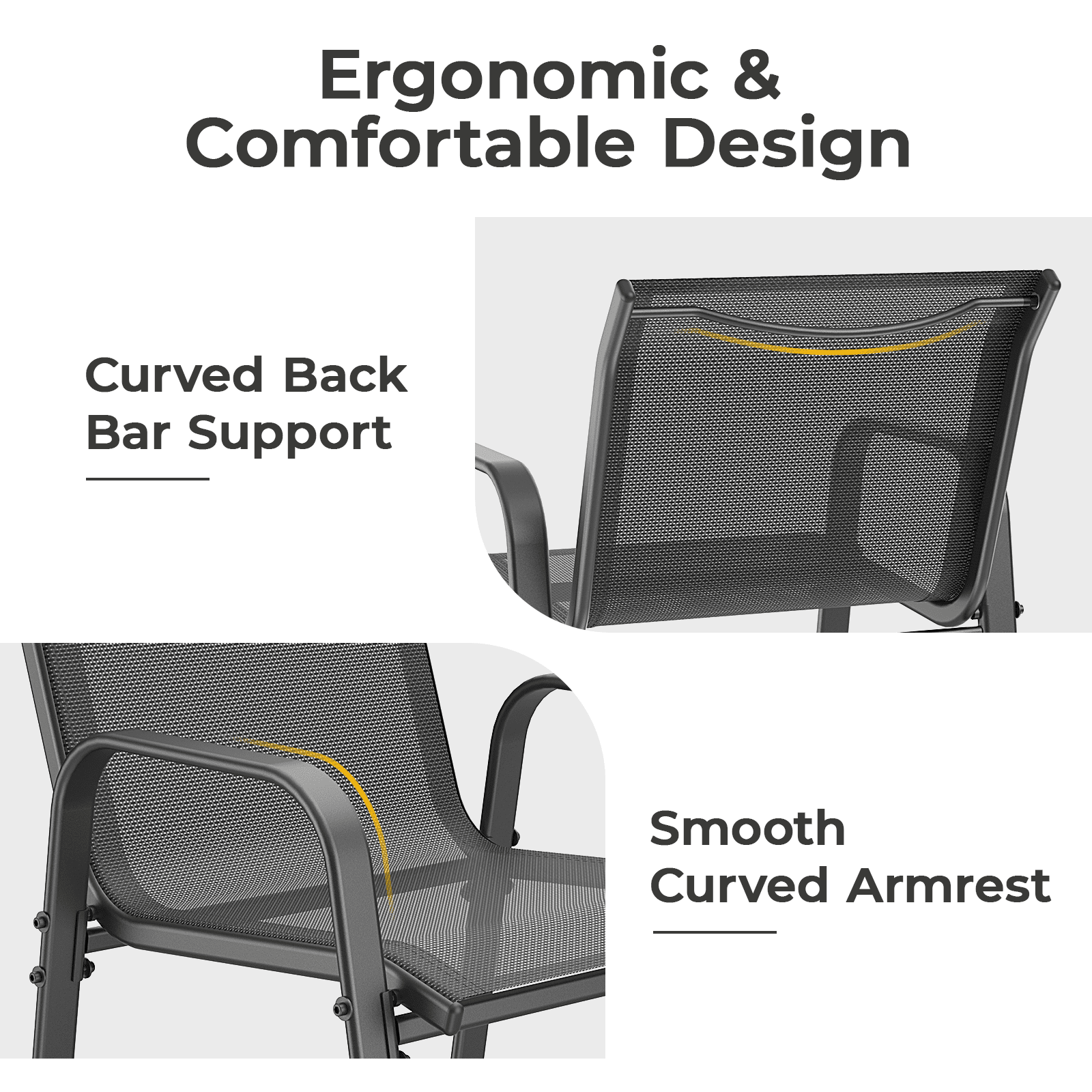 Vitarpatio Outdoor Bar Stools Set of 4, Patio Bar Height Stool Outdoor Textilene Bar Chairs - Image 7