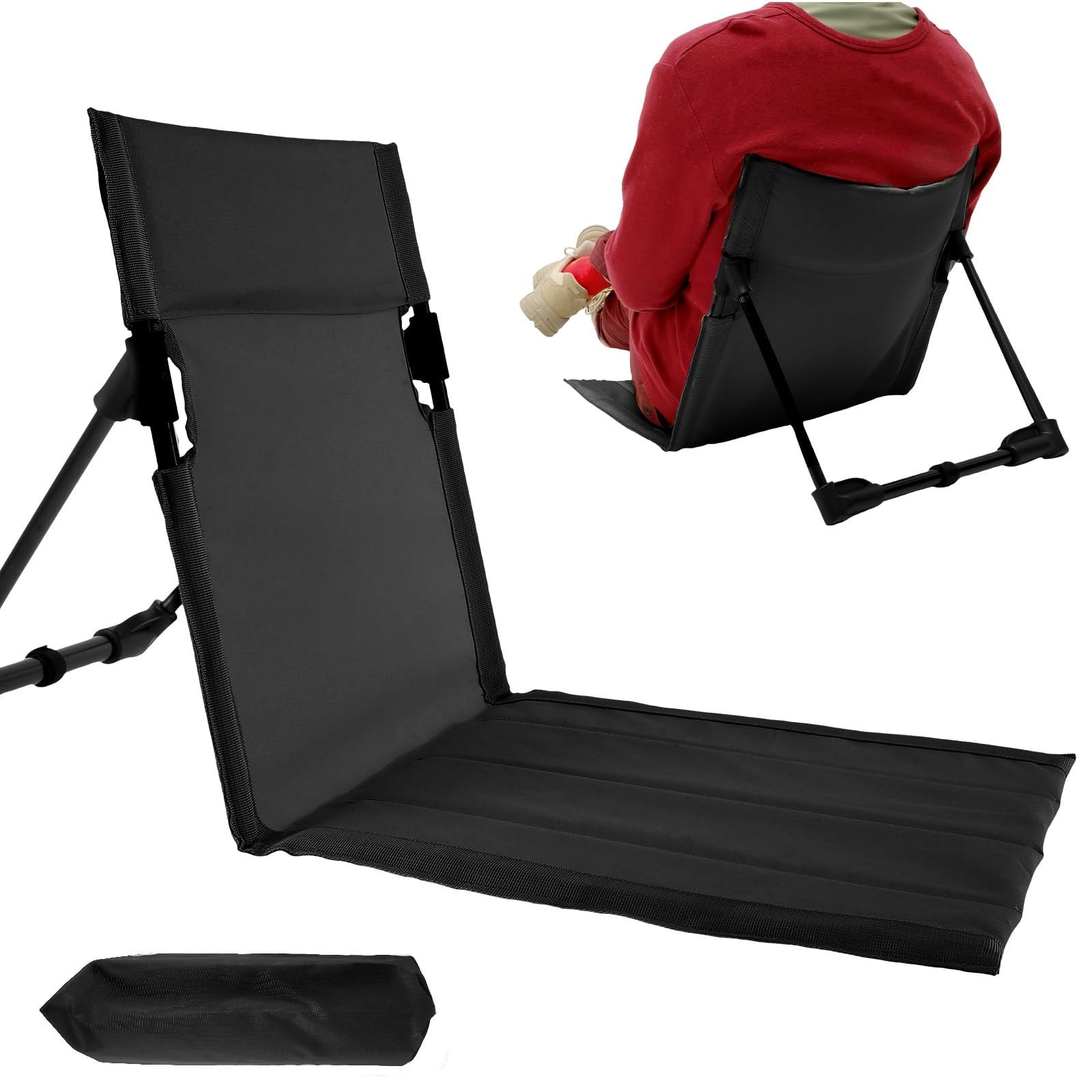 Cushion Clearance Miayilima Folding Beach Chair Outdoor Camping Chair Portable Foldable Camping Chair With Storage Bag Lightweight Beach Floor Chair Beach Chair for Fishing Barbecues Hiking - Image 3