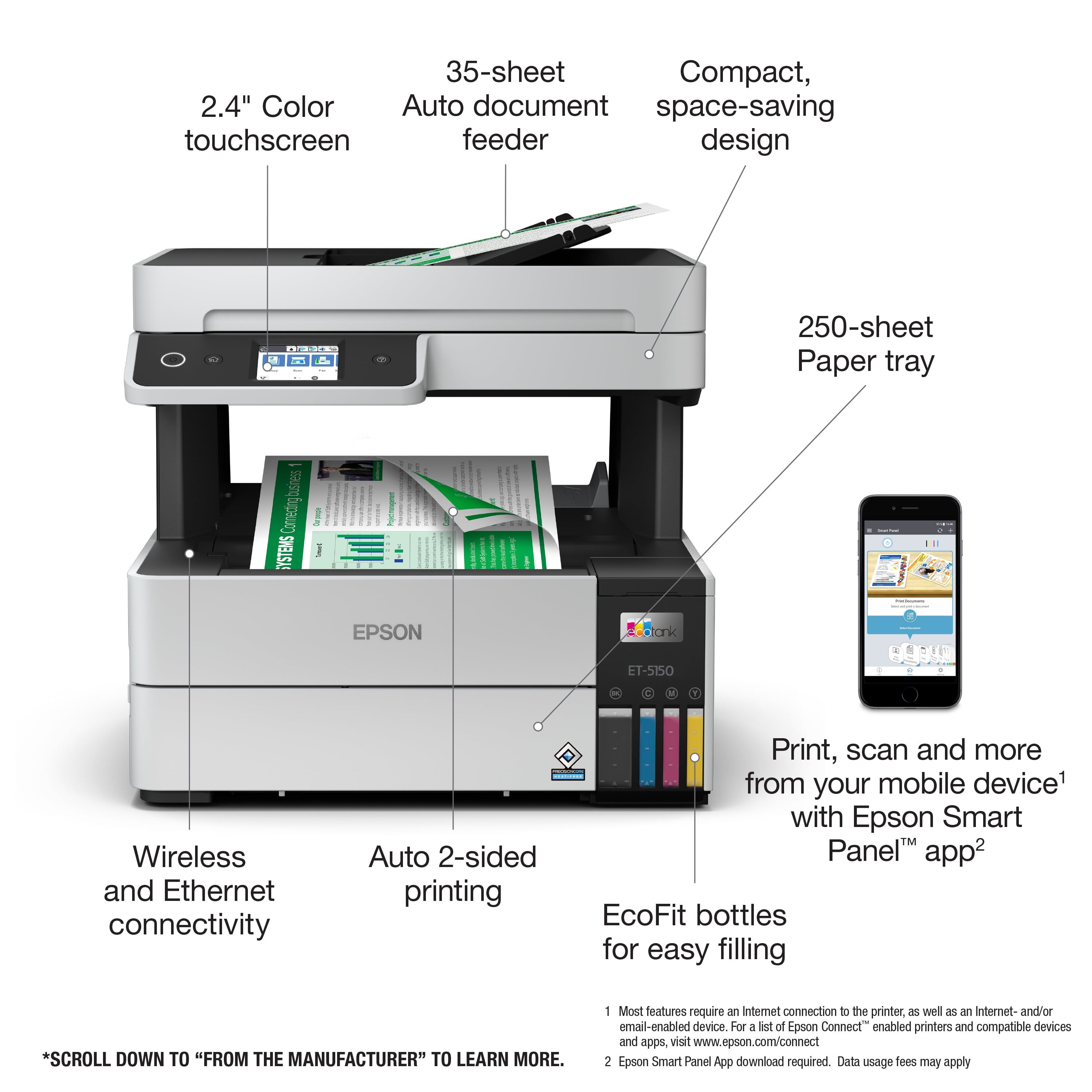 EcoTank® Pro ET-5150 Wireless All-in-One Supertank Printer - Image 6