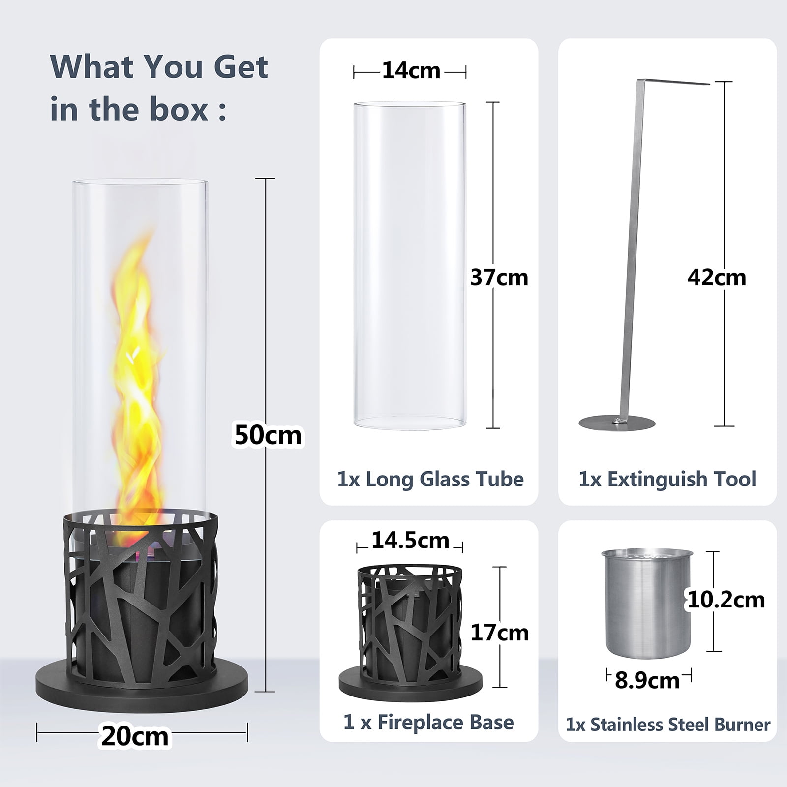 ATR ART to REAL 19.7"H Tornado Flame Steel Tabletop Firepit,Outdoor Indoor Metal Fireplace, Awesome Christmas Gifts - Image 3