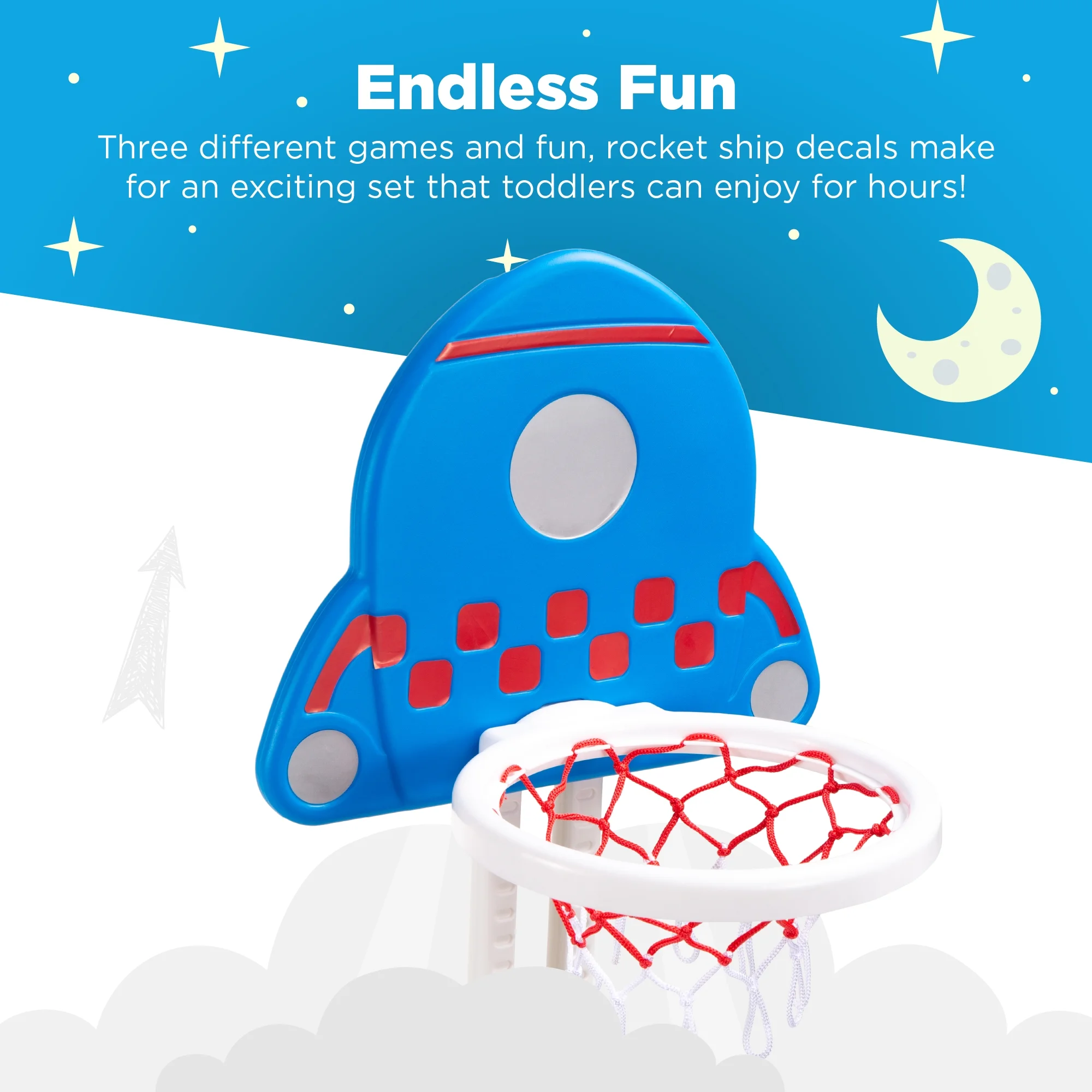 Best Choice Products 3-in-1 Toddler Basketball Hoop Sports Activity Center Grow With Me Play Set w/ Soccer, Ring Toss - Image 3