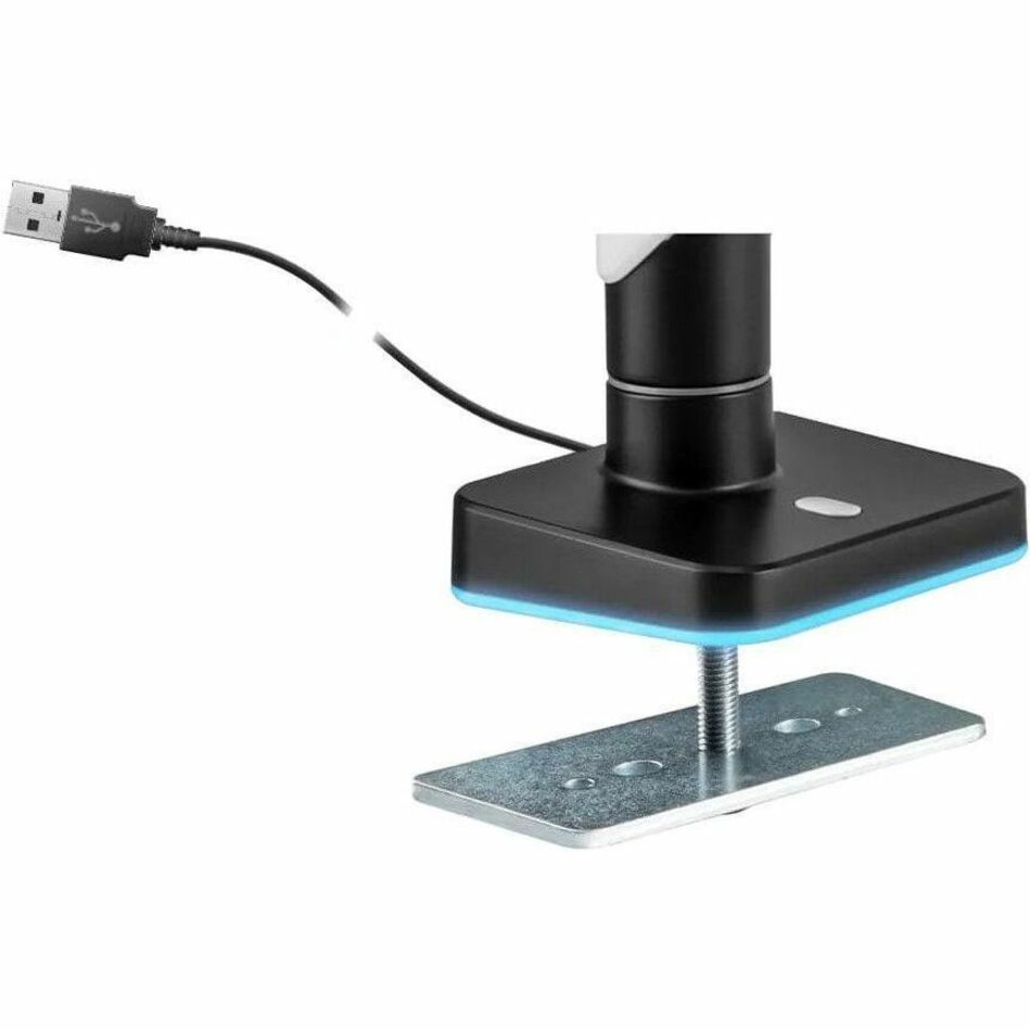 Mount-It! Heavy-Duty Single Computer Monitor Arm for Ultrawide Curved Screens Up To 49", Gaming Monitor, RGB Lights, USB - Image 4
