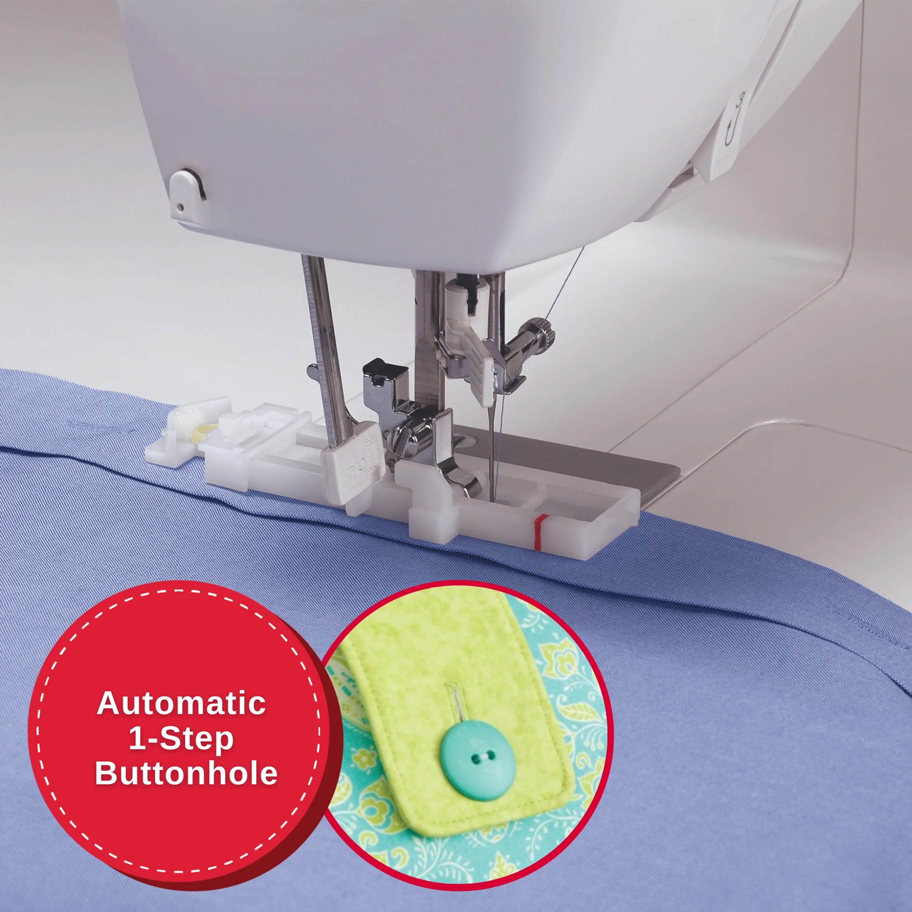 SINGER Simple 3337 Lightweight & Portable Sewing Machine With 108 Stitch Applications, LED Light & 1-step Buttonhole | Used for Crafting and Sewing - White - Image 3