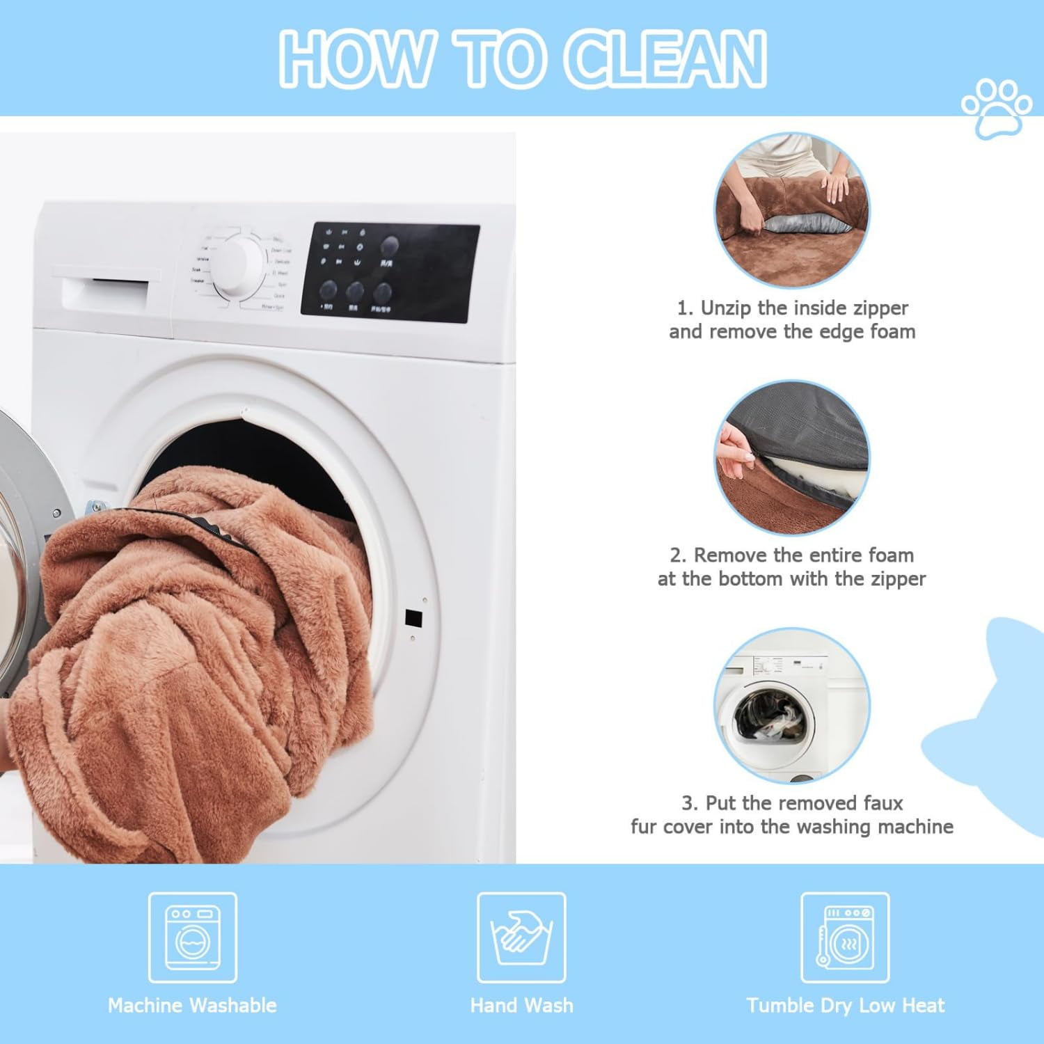 Human Dog Bed for Adult, 72"x48" Human Sized Dog Bed for People(Brown) - Image 4