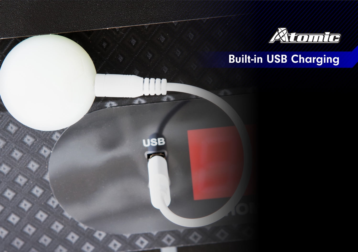 Atomic Azure LED Light Up Foosball Table with Interactive Inrail LED Lighting and Cascading Effects Paired with In Game Music - Image 22