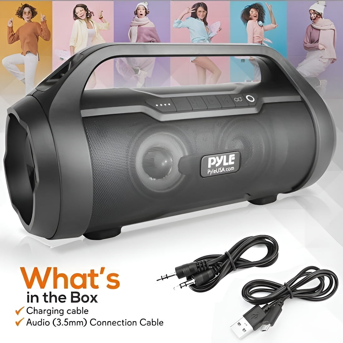 Pyle PBMWP185 500 Watt Portable Bluetooth Wireless BoomBox Speaker - Image 7