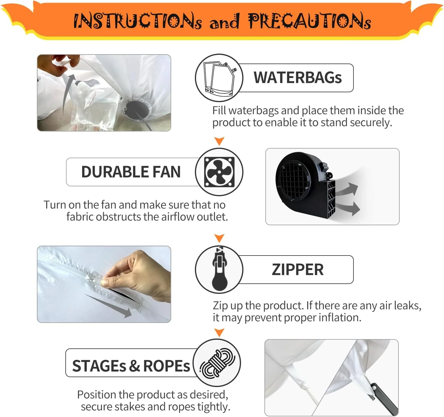 Halloween Inflatable Outdoor Decorations, 8Ft Blow up Spooky Dead Tree Decor Build-in LEDs, Yard Lawn Garden Festivals - Image 3