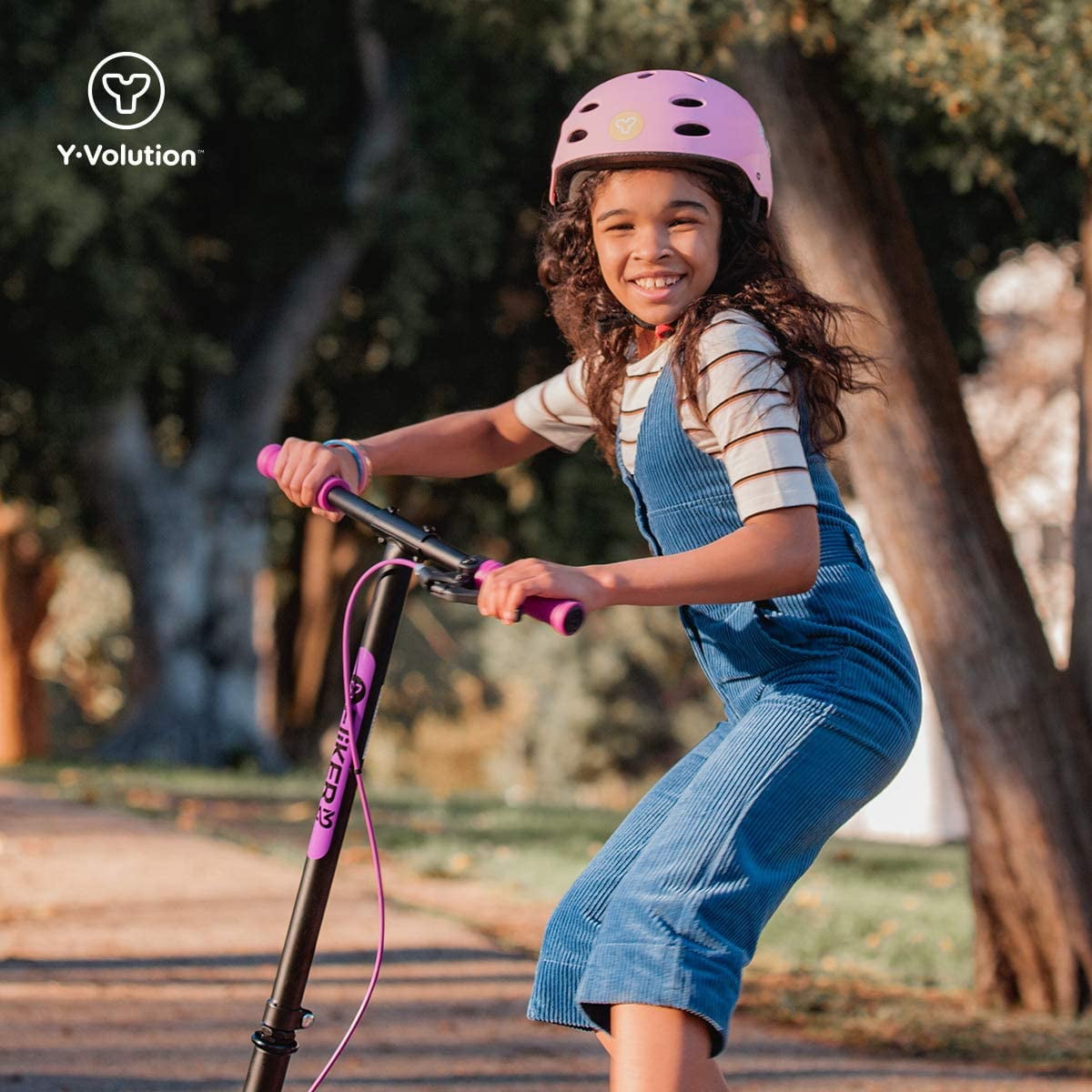 Yvolution Fliker Air A3 Kids 3 Wheels Drift Wiggle Scooter for Boys and Girls Ages 7+ Years (Purple) - Image 5