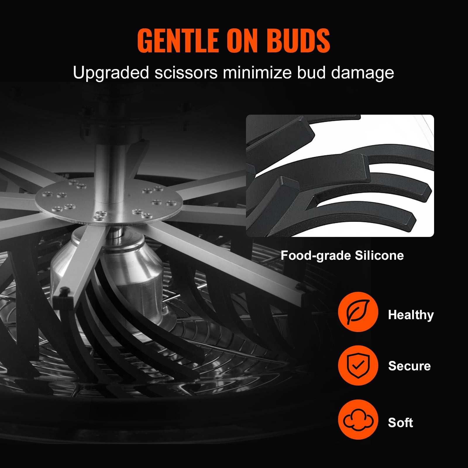 VEVOR Leaf Bowl Trimmer 16'' Manual Bud Trimmer with Stainless-Steel Blades - Image 5